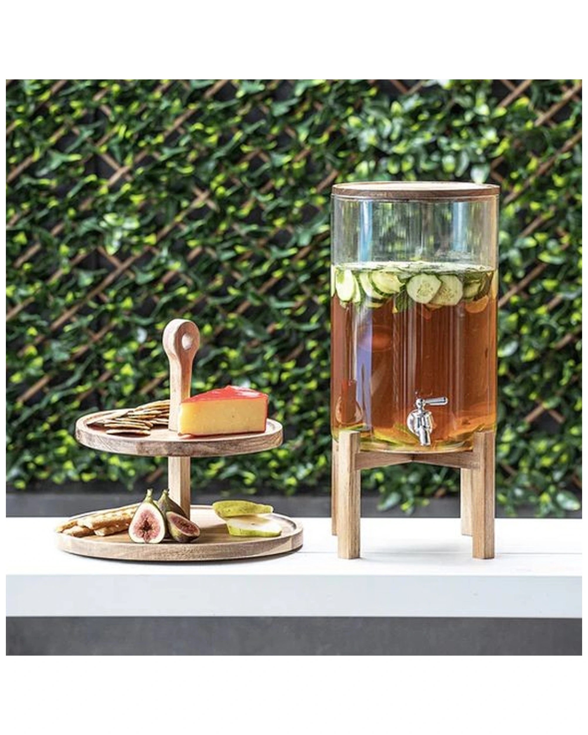2 Ladelle Gather 8l Glass Drink Jug/dispenser W/acacia Timber Lid 43.5x24x24cm
 - Multi, 2 of 3