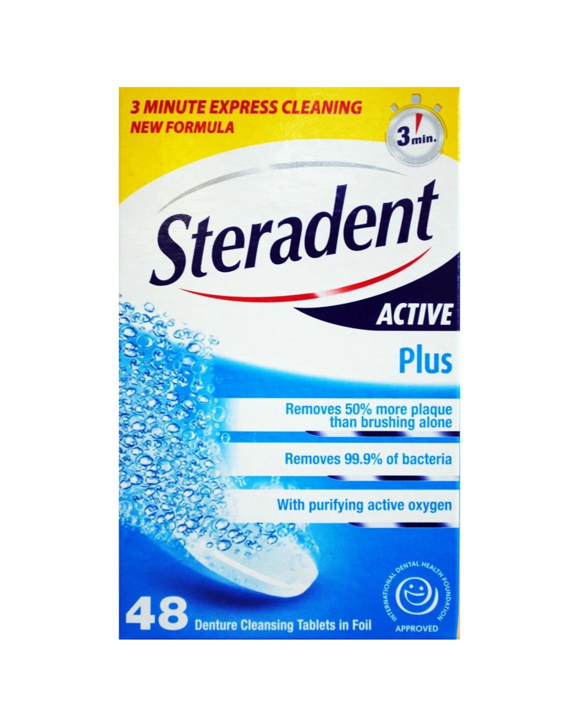 2 Steradent 10x 48pc Active Plus Denture Cleansing Tablets Foil Sealed Pack - Multi, 2 of 3