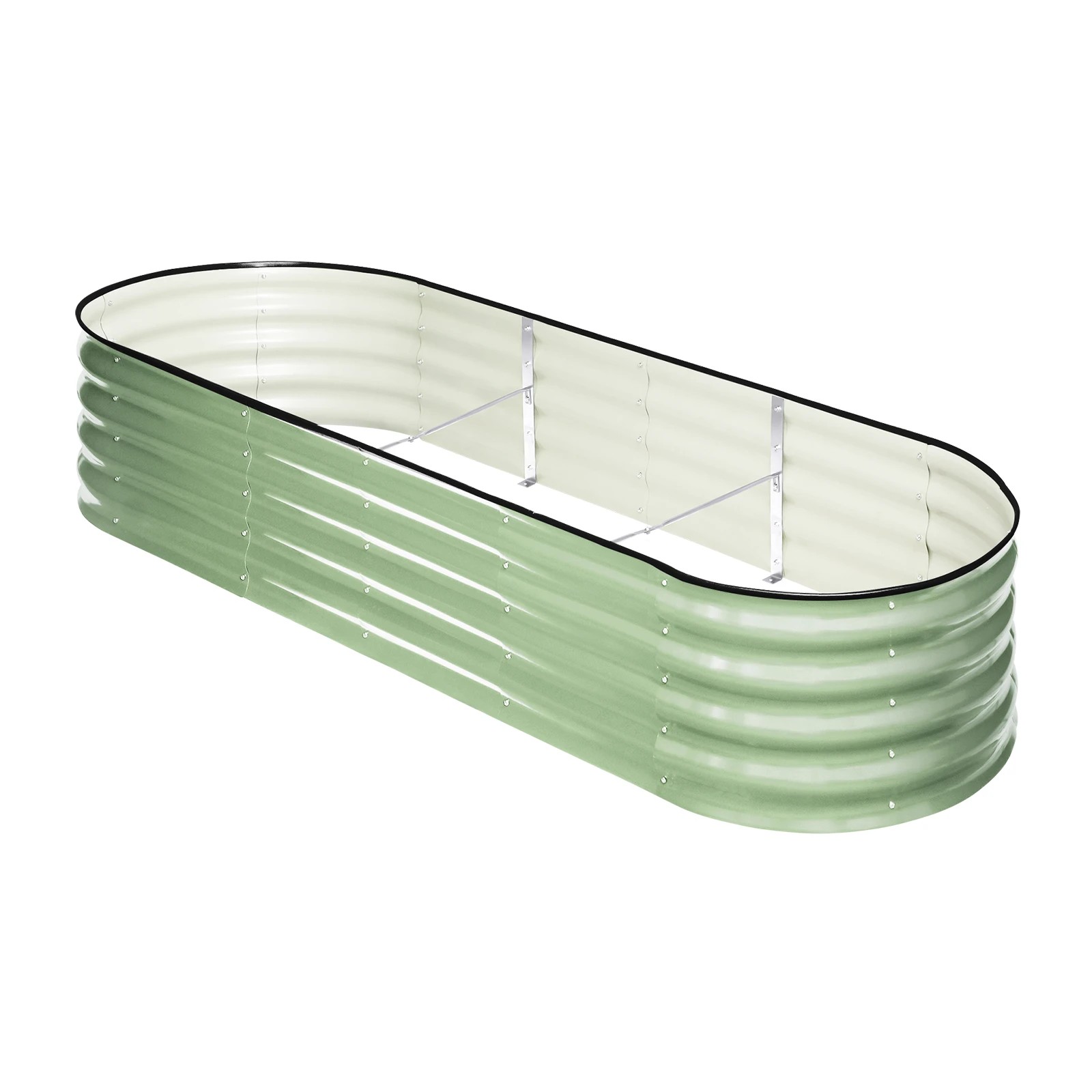 1 Livsip Garden Bed 240x80x42cm Planter Box Raised Container Galvanised - Green, 1 of 8