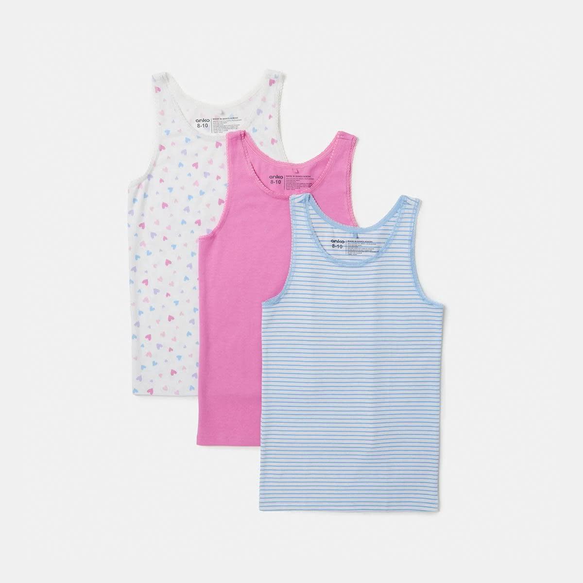 1 3 Pack Super Soft Singlets Hearts, 1 of 6