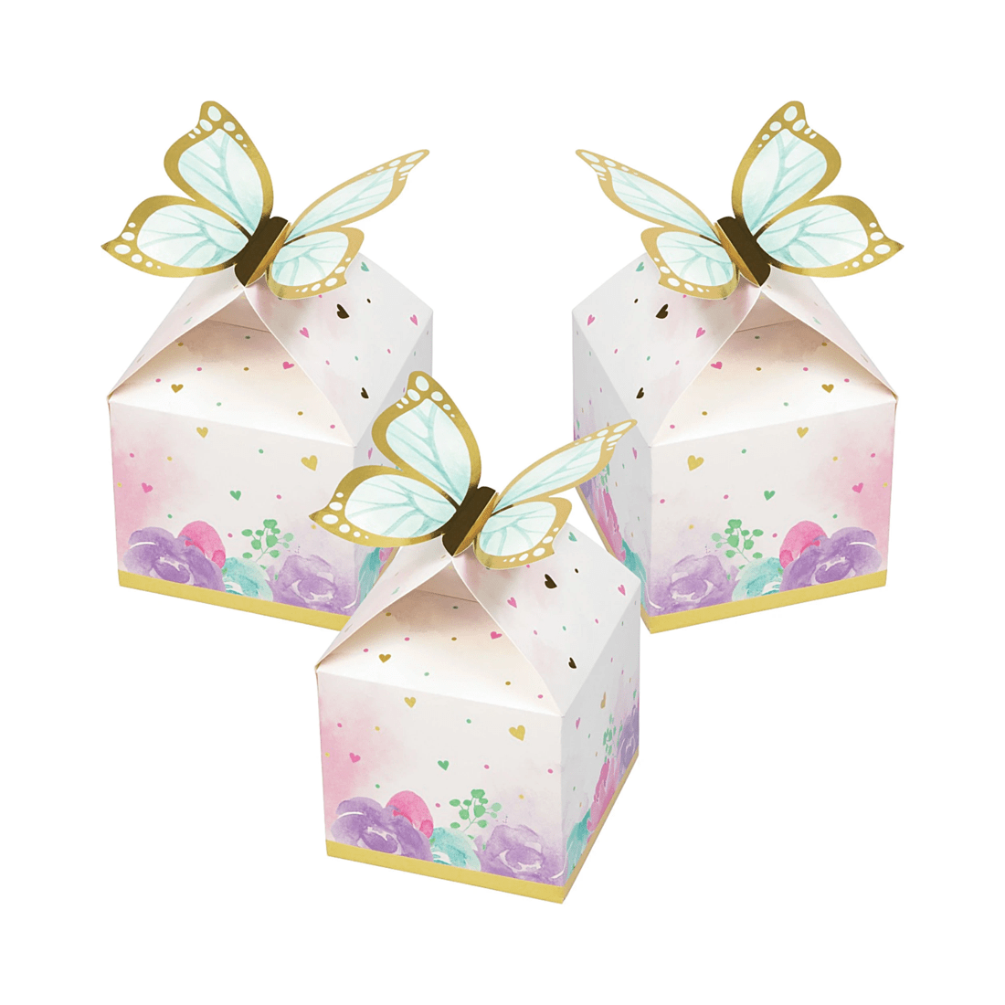 1 Creative Converting Butterfly Shimmer Lolly / Treat Boxes Pack of 8, 1 of 3