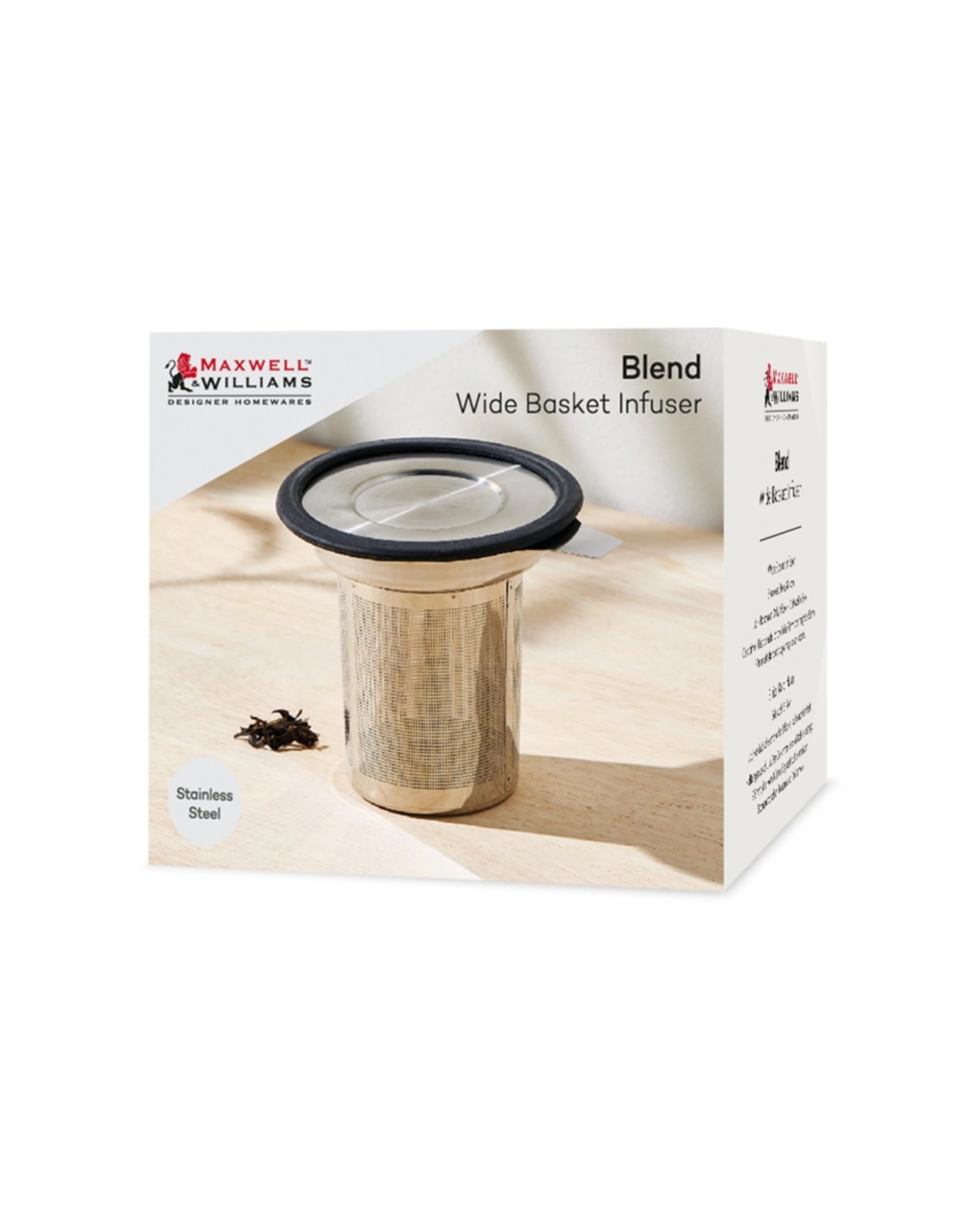 4 Maxwell & Williams Blend Wide Stainless Steel Basket Tea Infuser Durable Design - Silver, 4 of 4