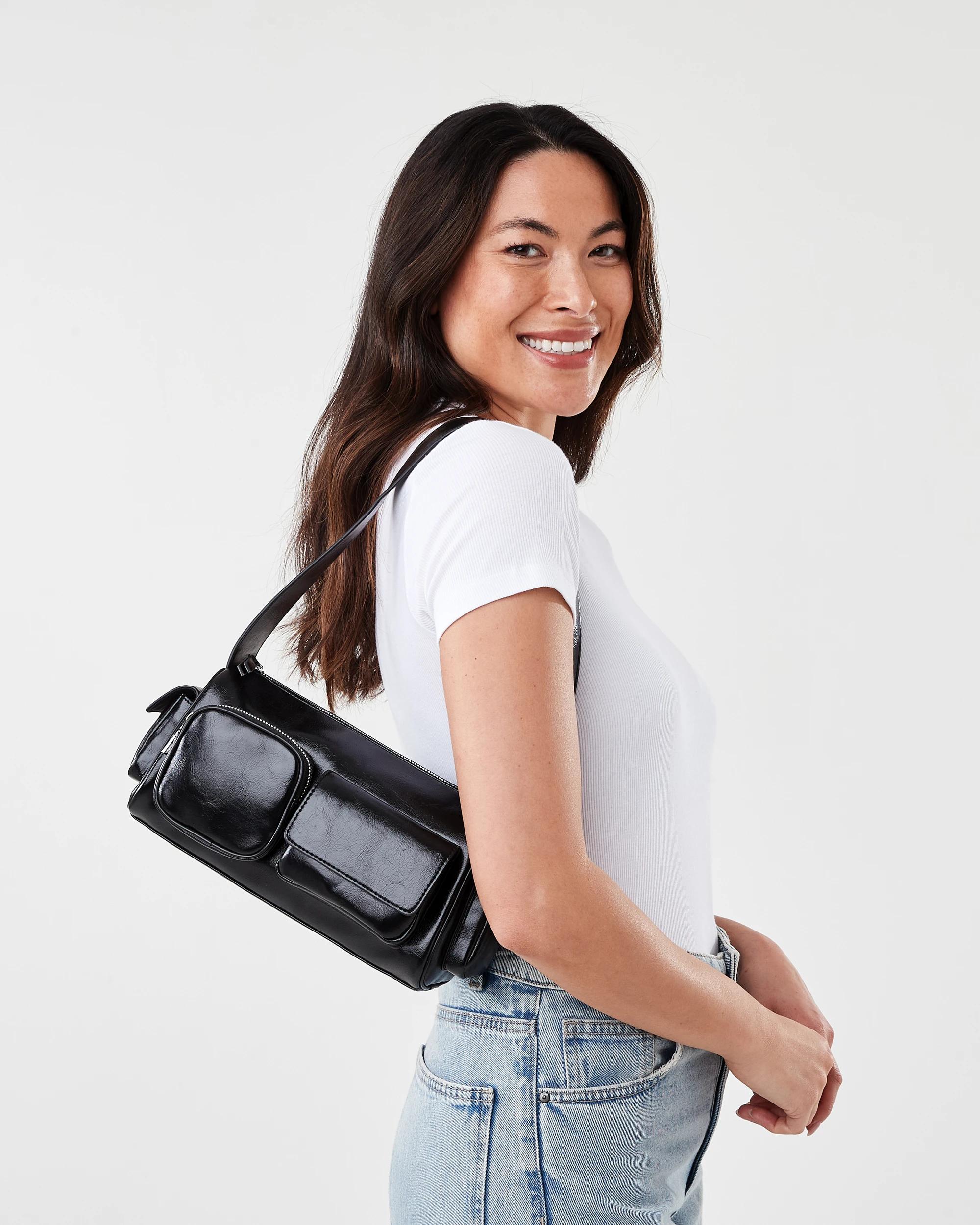 7 Multi Pocket Shoulder Bag Black, 7 of 8