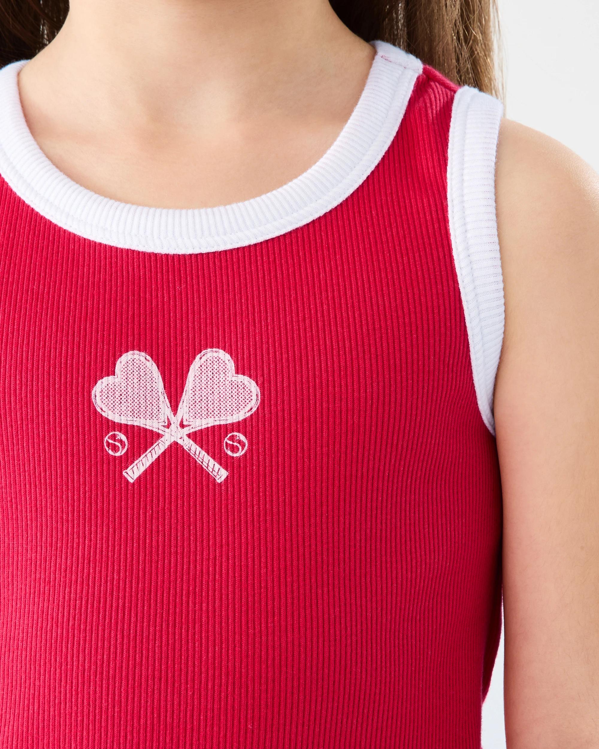 4 Rib Tank Top Red Tennis, 4 of 6