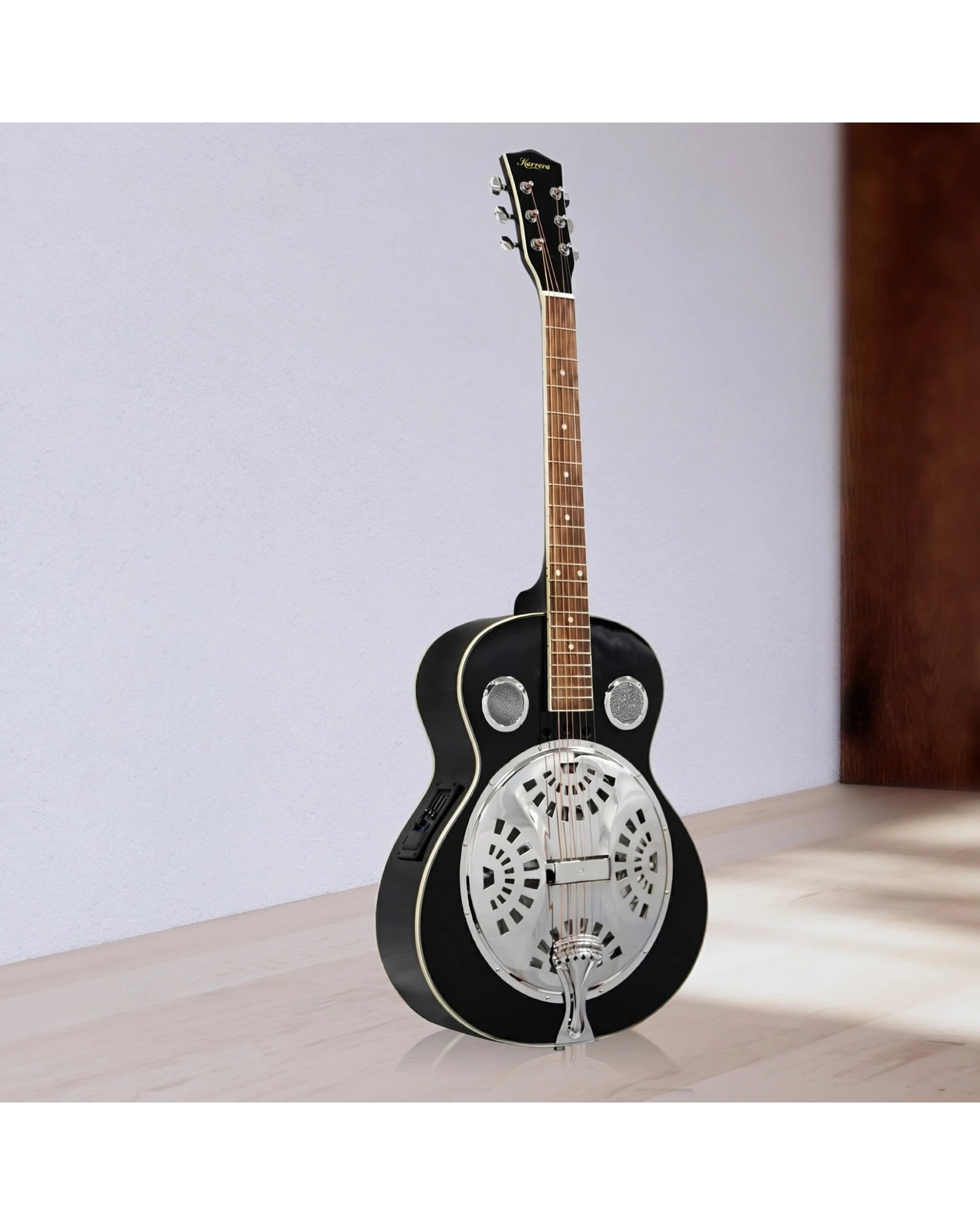 6 Karrera 40in Resonator Guitar - Black, 6 of 6