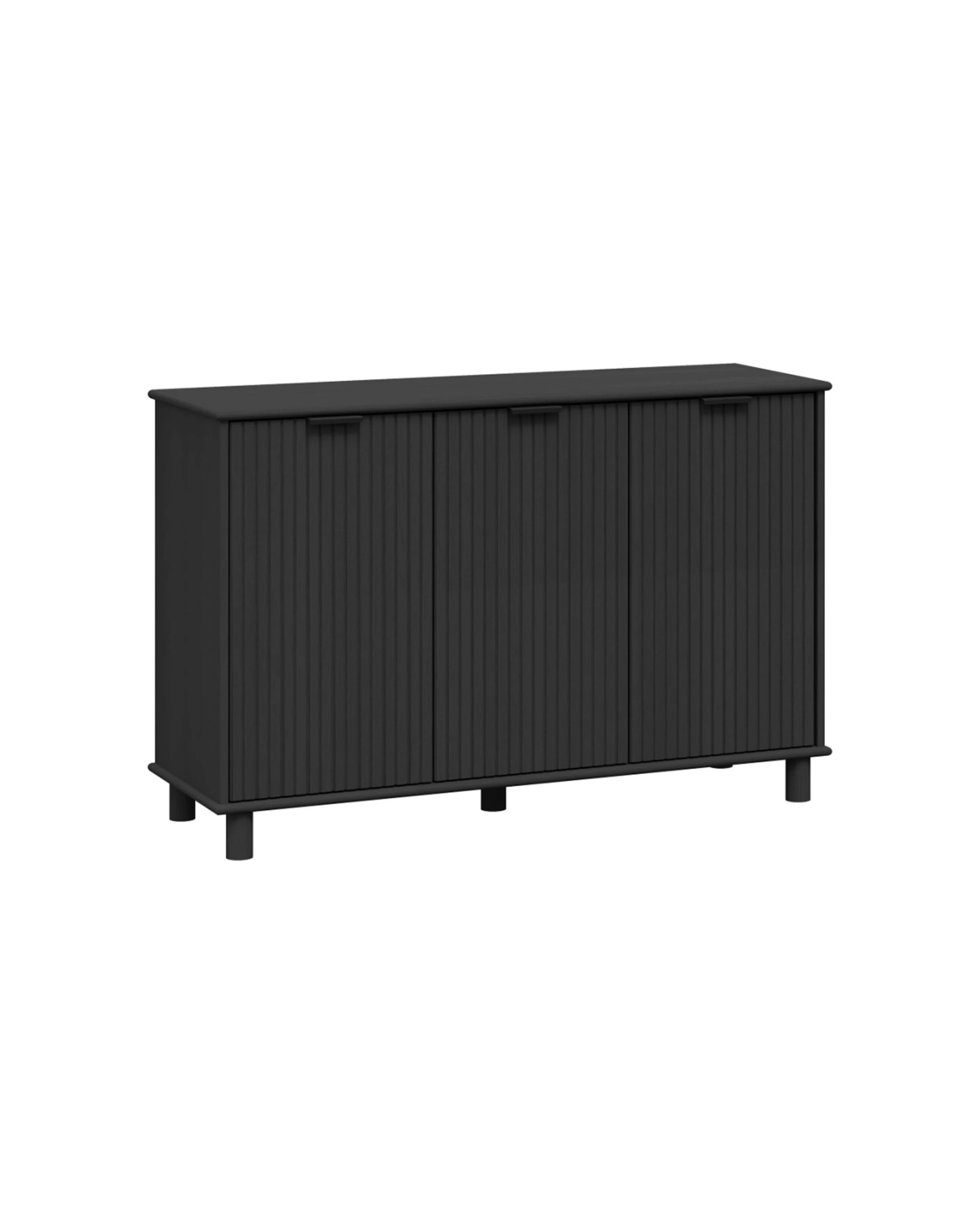 1 Alpine Bay Sorrento 3 Door Adjustable Sideboard Cupboard Decor Woodgrain - Black, 1 of 8