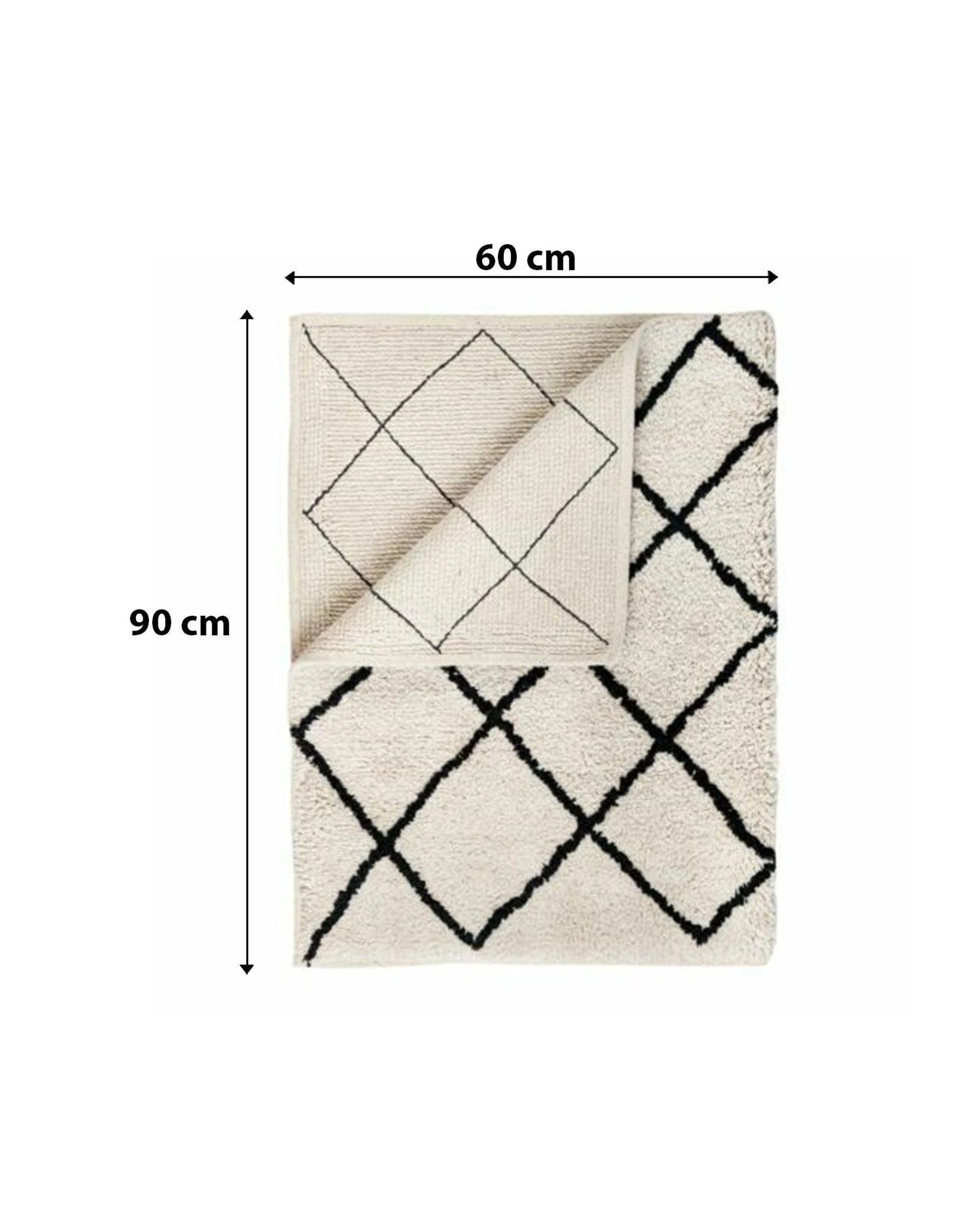 3 La Grace Home Luxury Soft Cotton Tufted Bath Rug - 90x60cm - Grey/White, 3 of 4