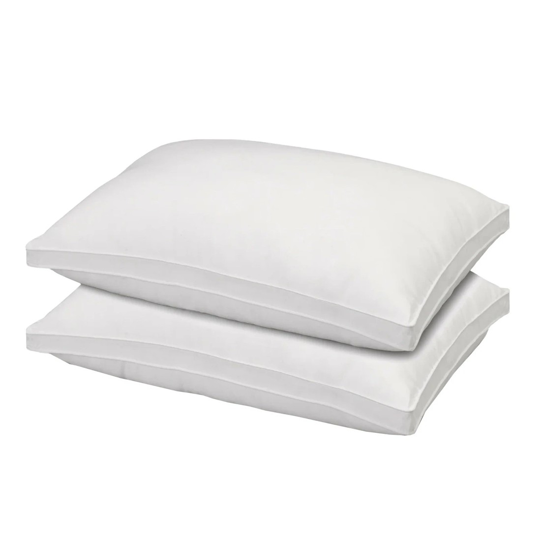 1 Royal Comfort Luxury Bamboo Blend Gusset Pillow 4cm Gusset Support Twin Pack - White, 1 of 5