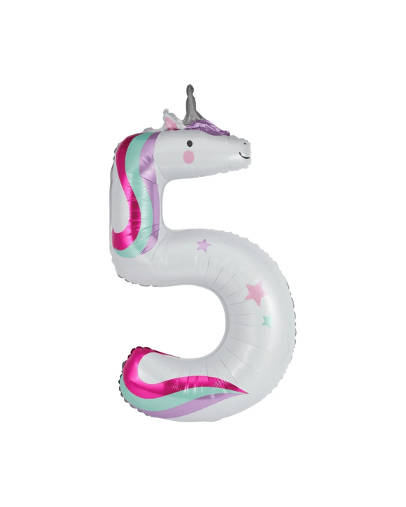 Unicorn Number 5 Foil Balloon