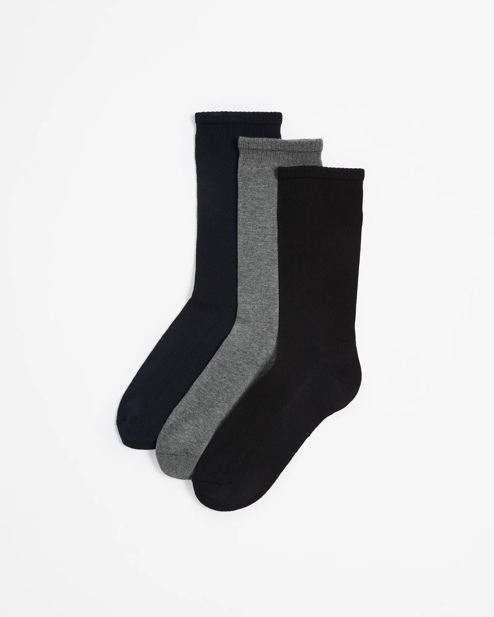 1 Australian Cotton Blend 3 Pack Comfort Crew Socks - Maxx BLACK/NAVY/GREY, 1 of 3