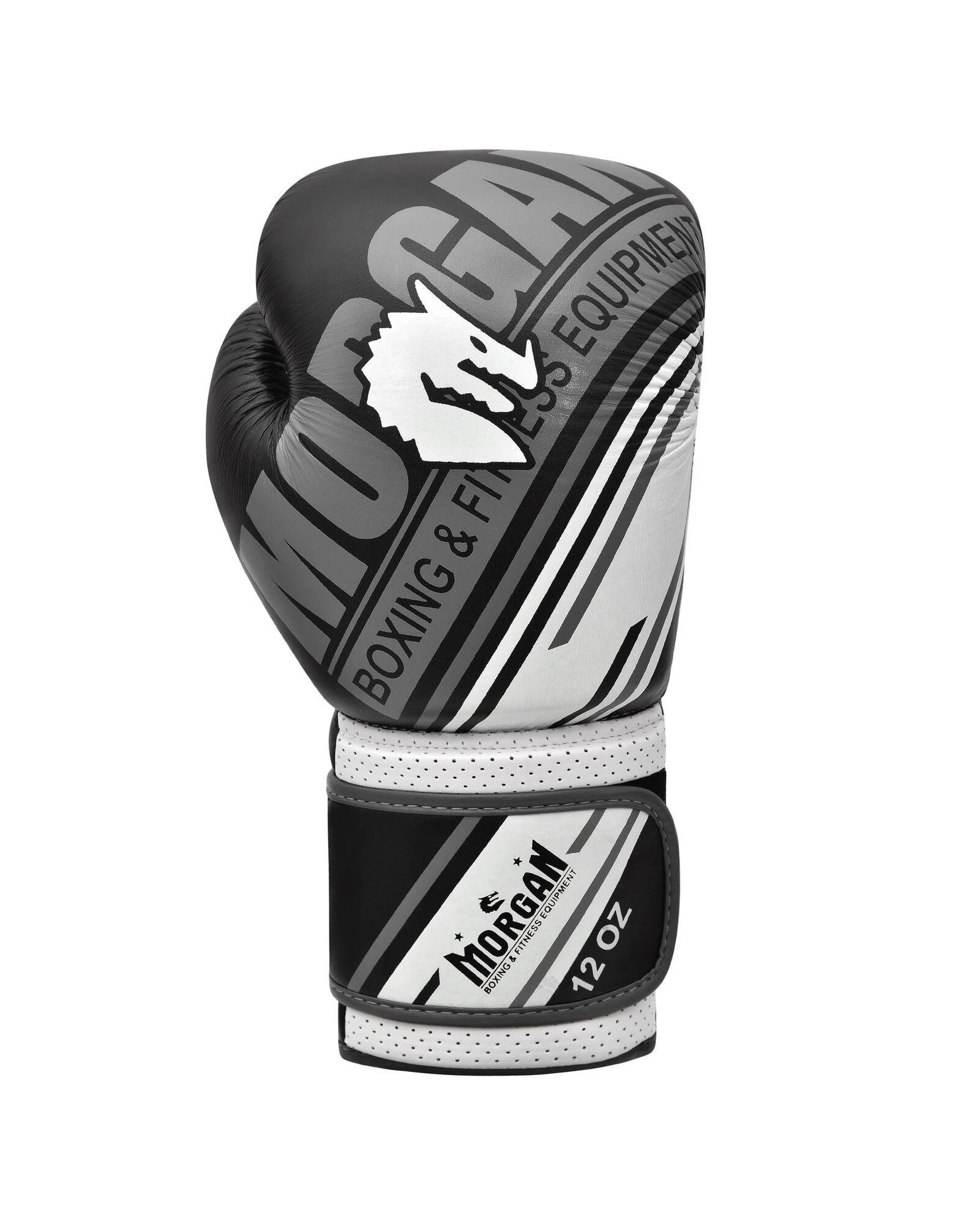 3 Morgan Sports Aventus Leather Boxing Gloves 16oz - White, 3 of 5