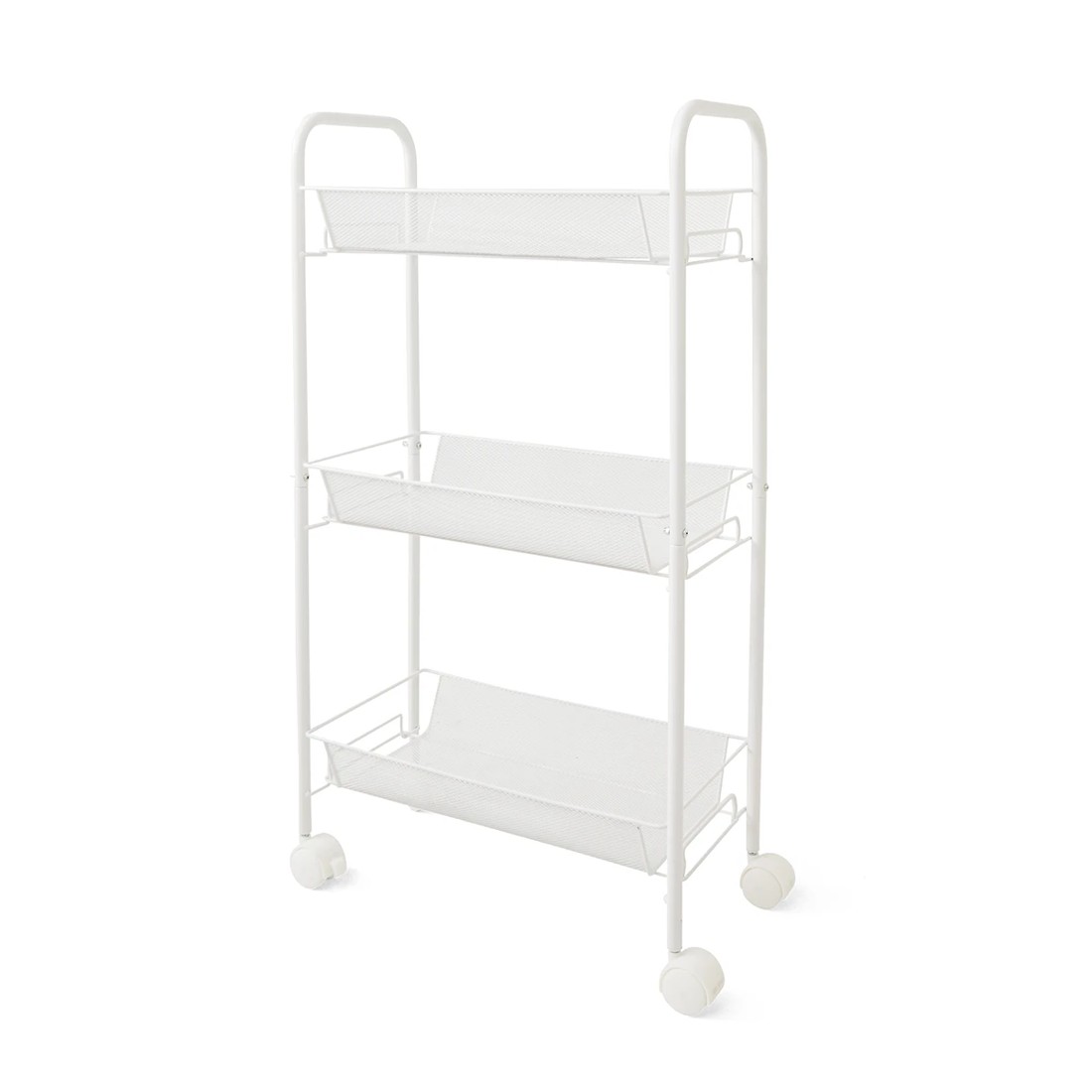 2 Slim Line Metal Trolley - White, 2 of 8
