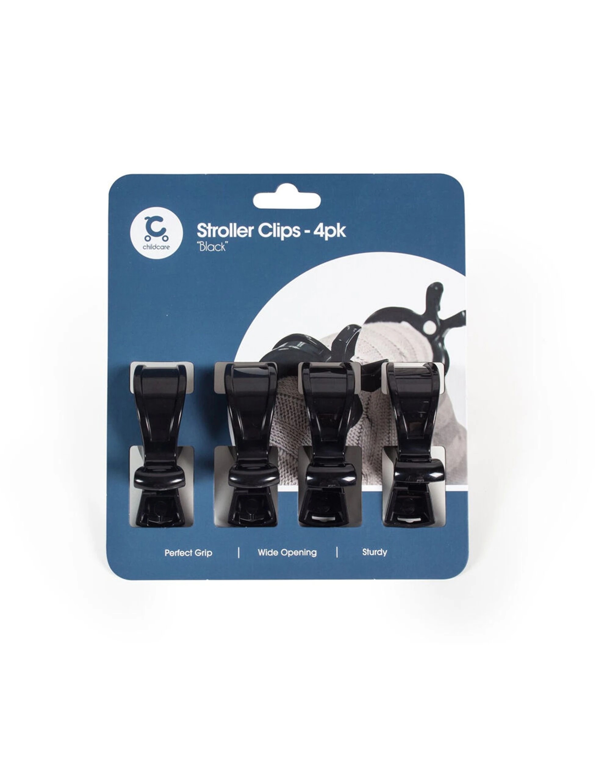 8 Childcare Stroller Clips 4 Pack Lightweight Portable Multi-Sized For Prams - Black, 8 of 8