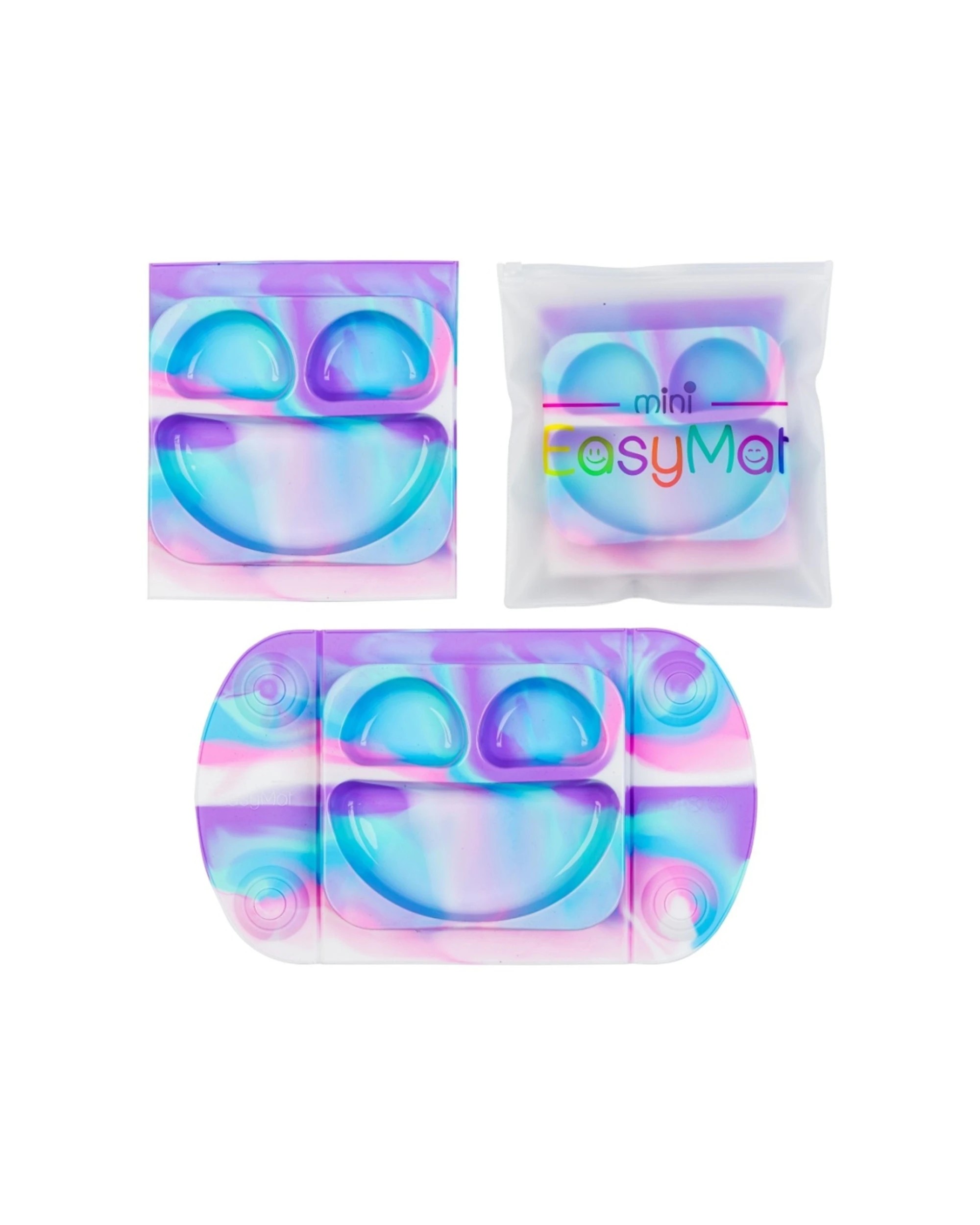 1 EasyTots Easymat Mini Feeding Plate 5 Point Suction Baby Led Weaning Unicorn - Multi, 1 of 2