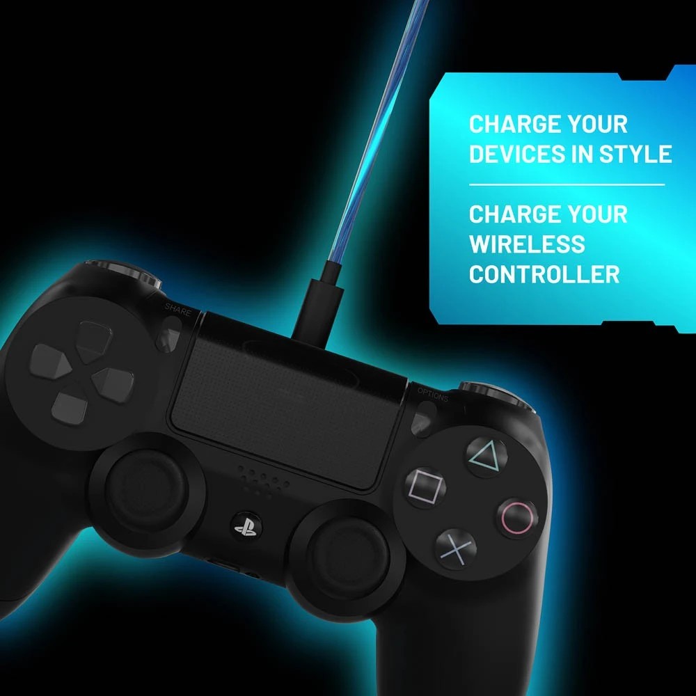 5 4Gamers 3M Light Up Micro USB Play & Charge Cable for PlayStation 4, 5 of 5