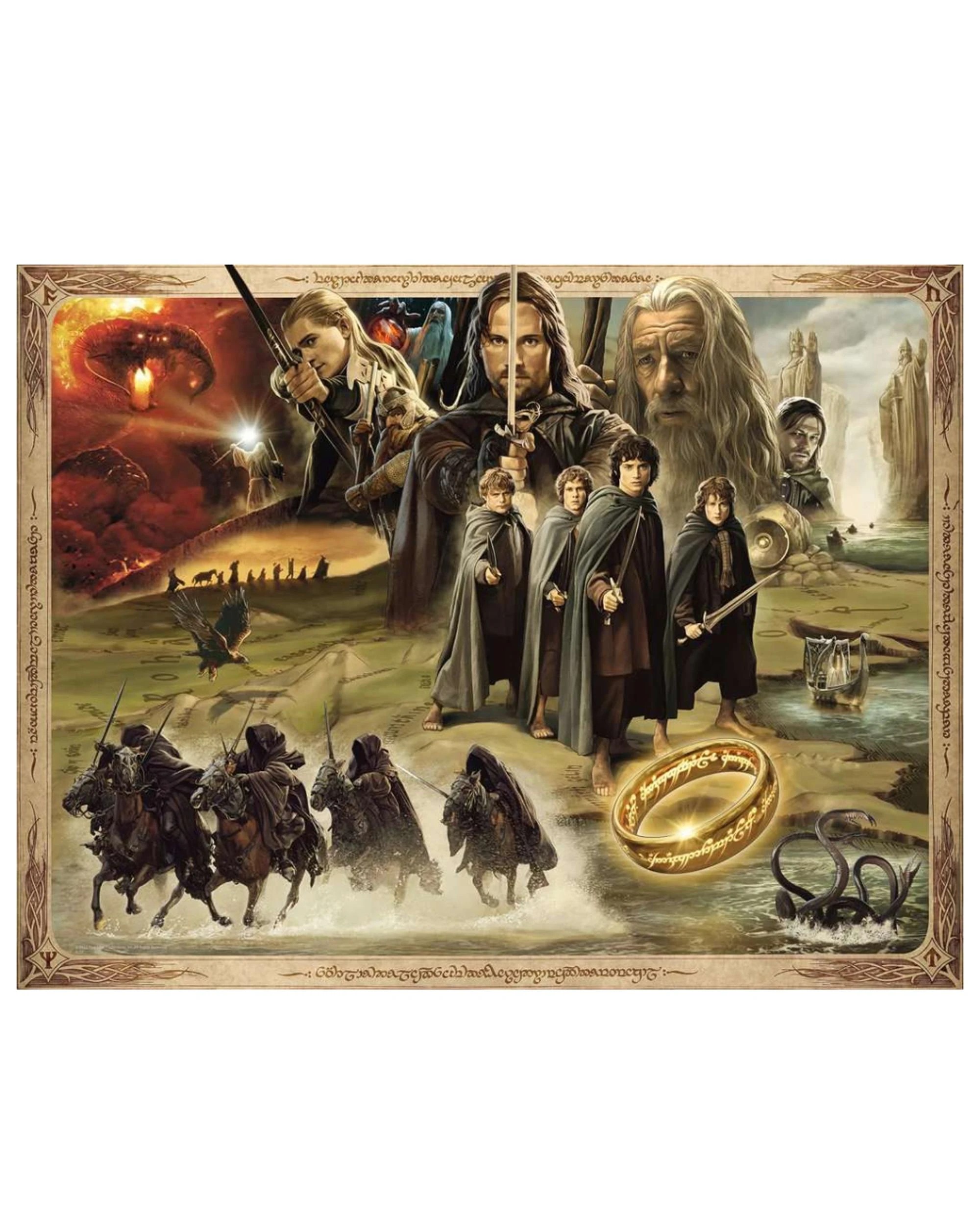 2 Lord of the Rings The Fellowship of the Ring 2000 Piece Jigsaw Puzzle, 2 of 2