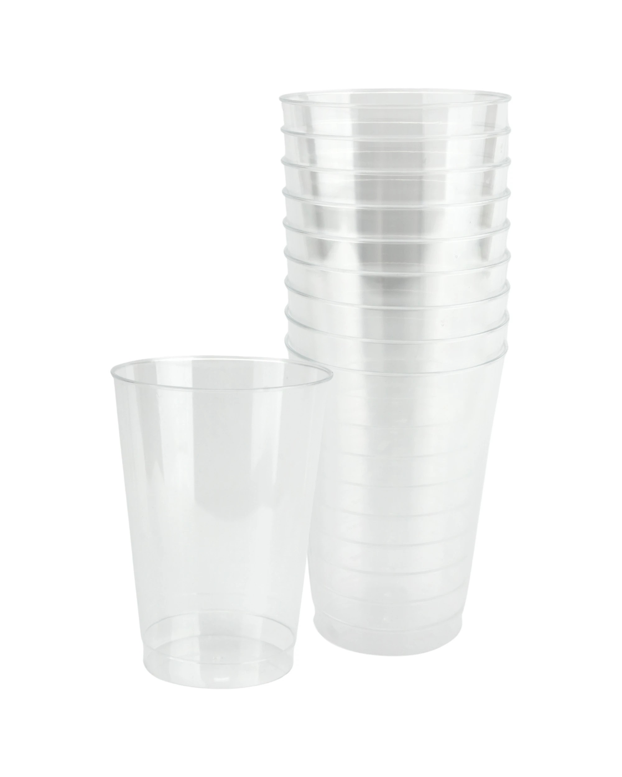 1 Partyware Clear Plastic Reusable Tumbler Glasses 380ml Pack of 10, 1 of 3