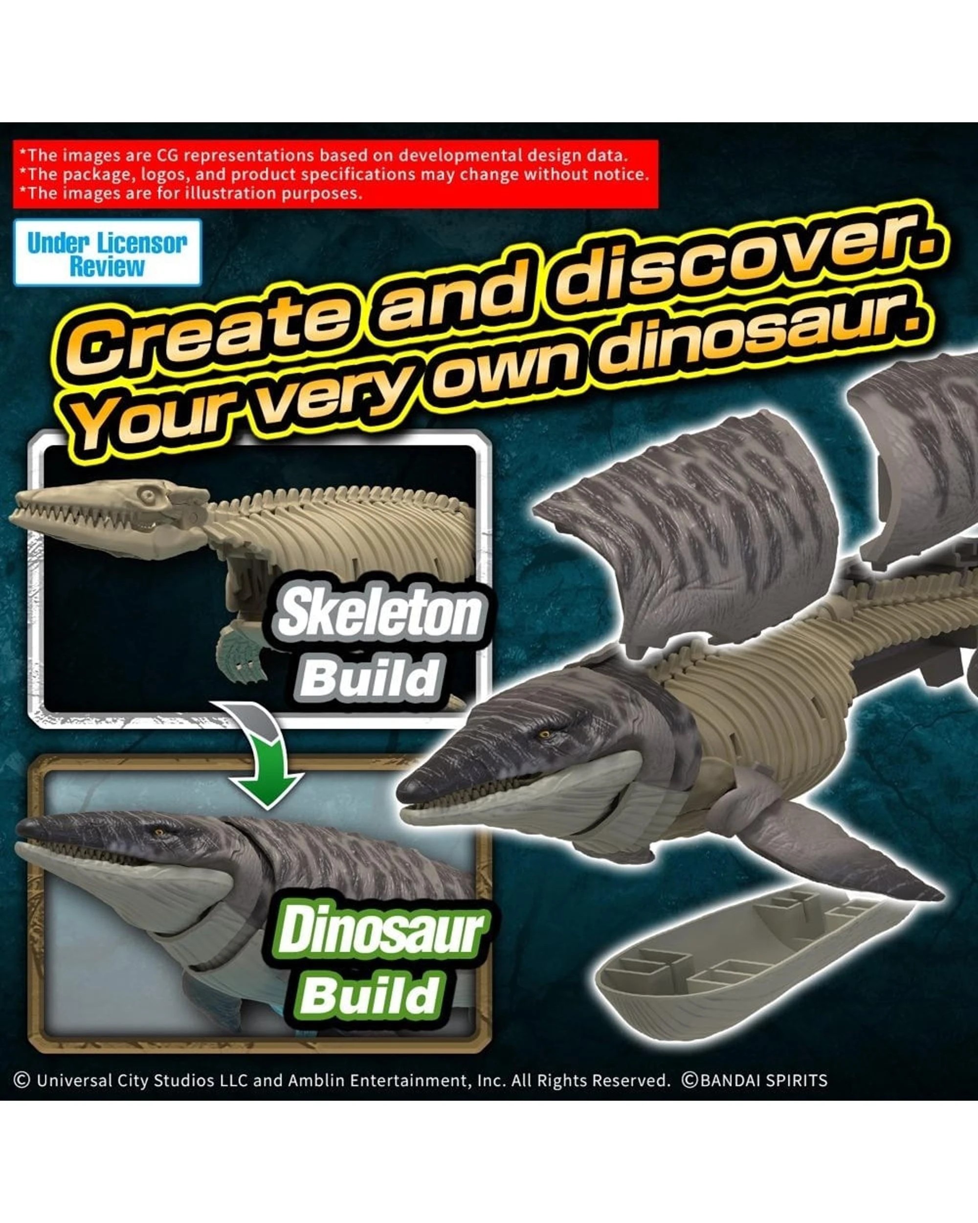 2 Bandai Plannosaurus Jurassic World Rebirth Mosasaurus Model Kit, 2 of 10