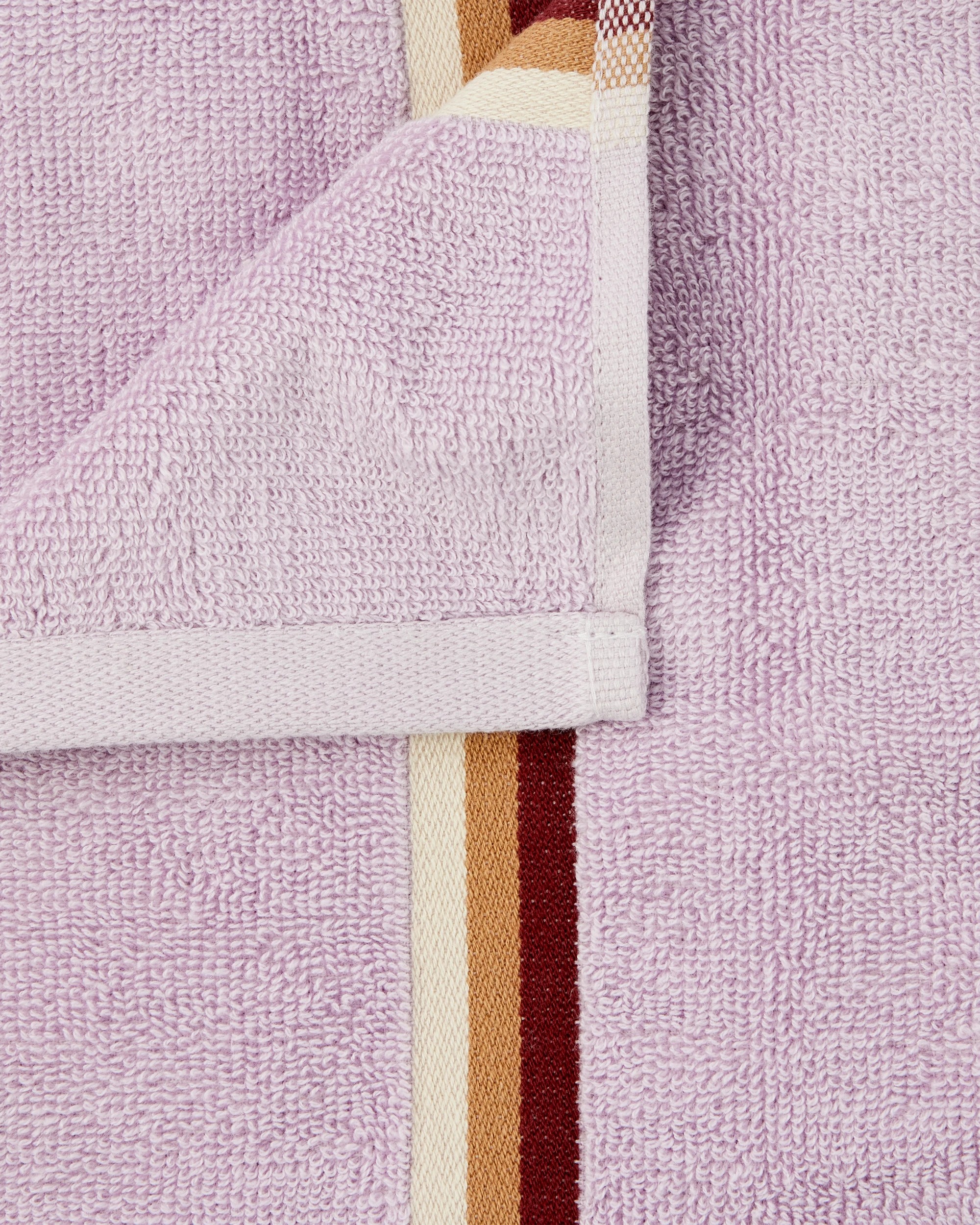 2 Stripe Cotton Reversible Hand Towel - Lilac, 2 of 5