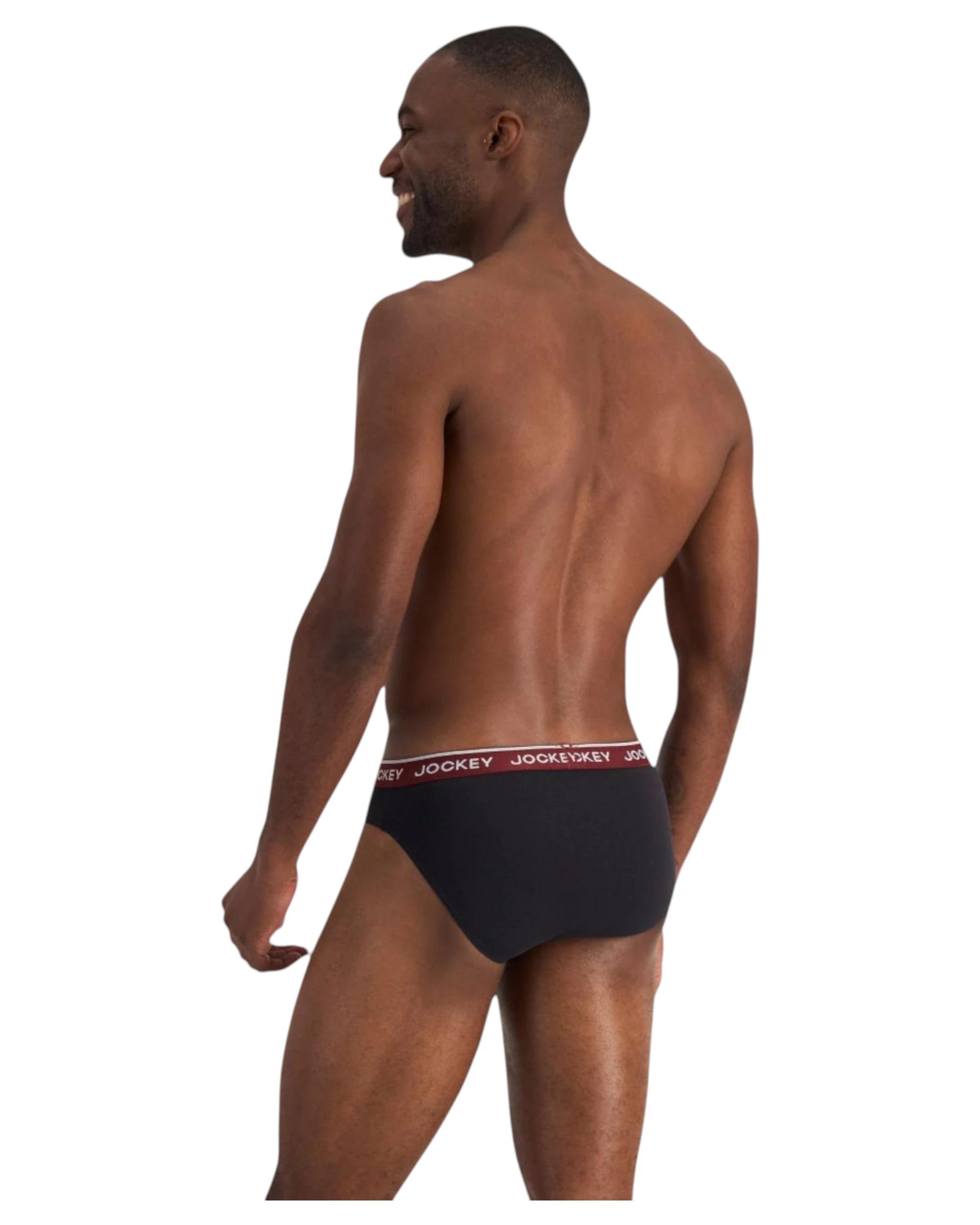 2 Jockey 4 Pack Elastic Cotton Brief Underwear Black Multi Undies BLACK, 2 of 10