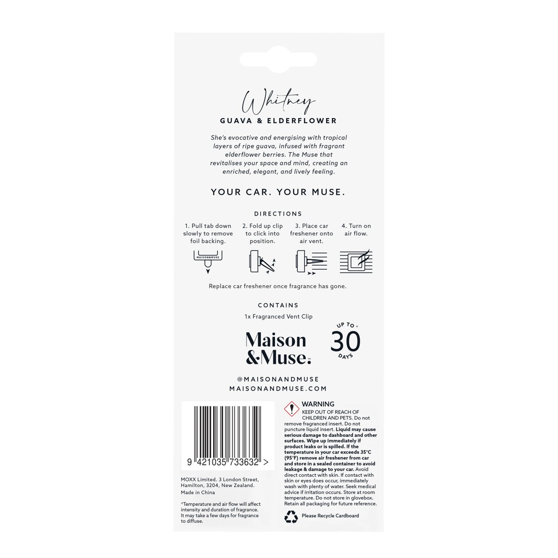 3 Maison and Muse Whitney Car Air Freshener - Guava and Elderflower Fragrance, 3 of 7