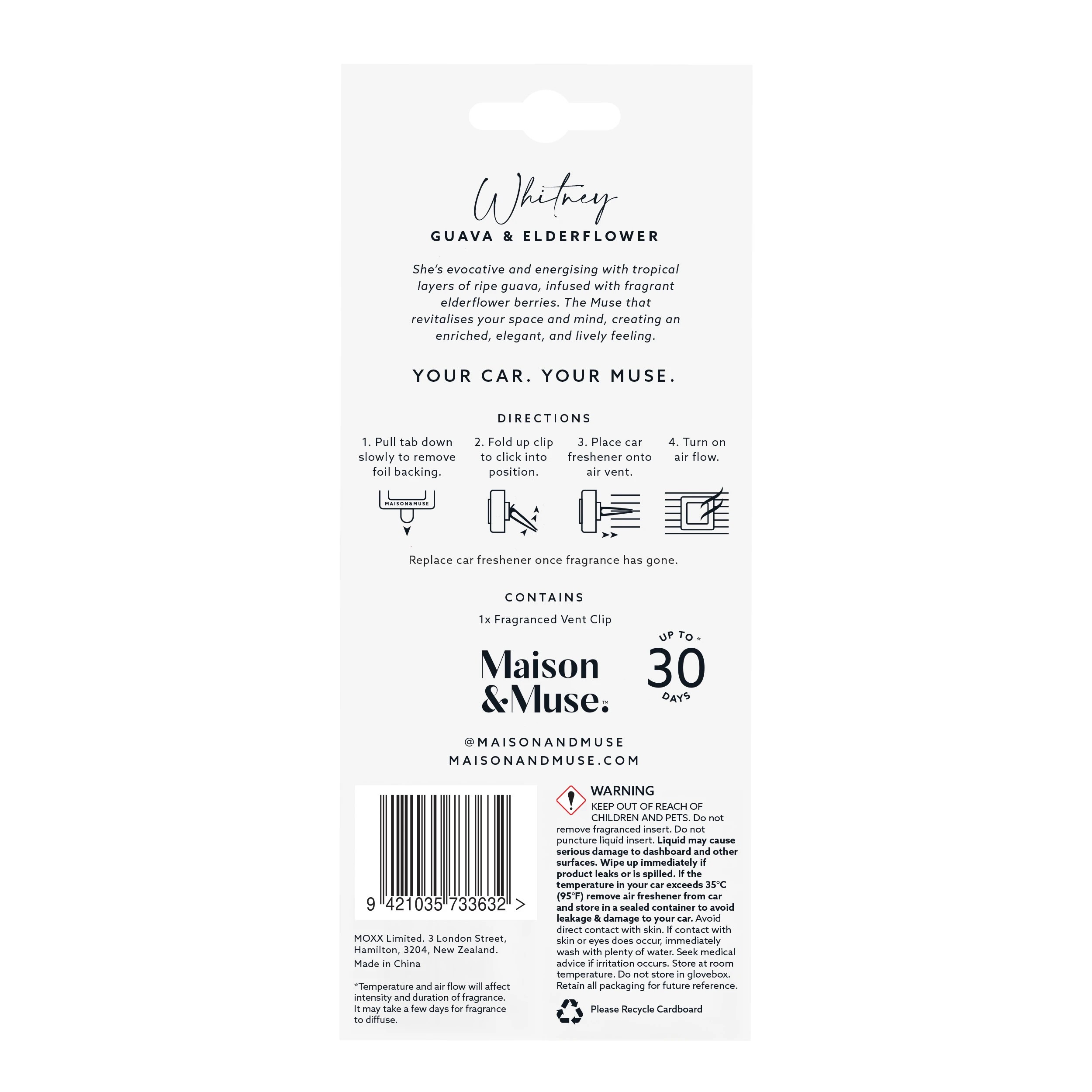 3 Maison and Muse Whitney Car Air Freshener - Guava and Elderflower Fragrance, 3 of 7