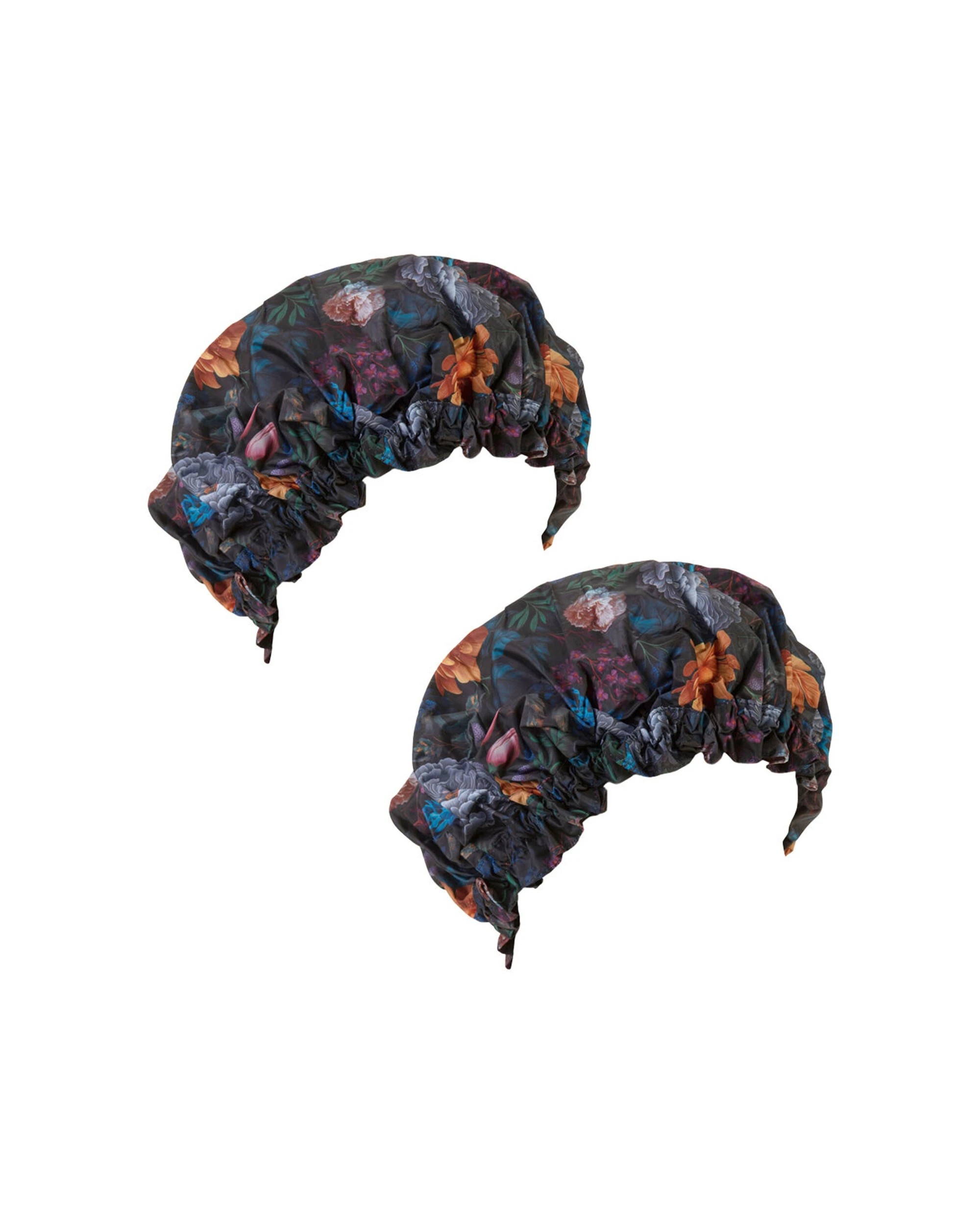 1 Bramble Bay 2PK Vintage Floriade Velvet Bloom Shower Cap Reusable - Multi, 1 of 2