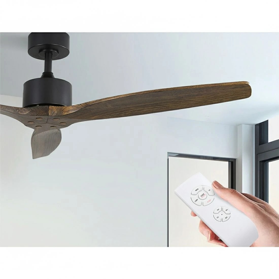 4 Devanti 52'' Ceiling Fan DC Motor 3 Blades w/Remote - Brown, 4 of 6