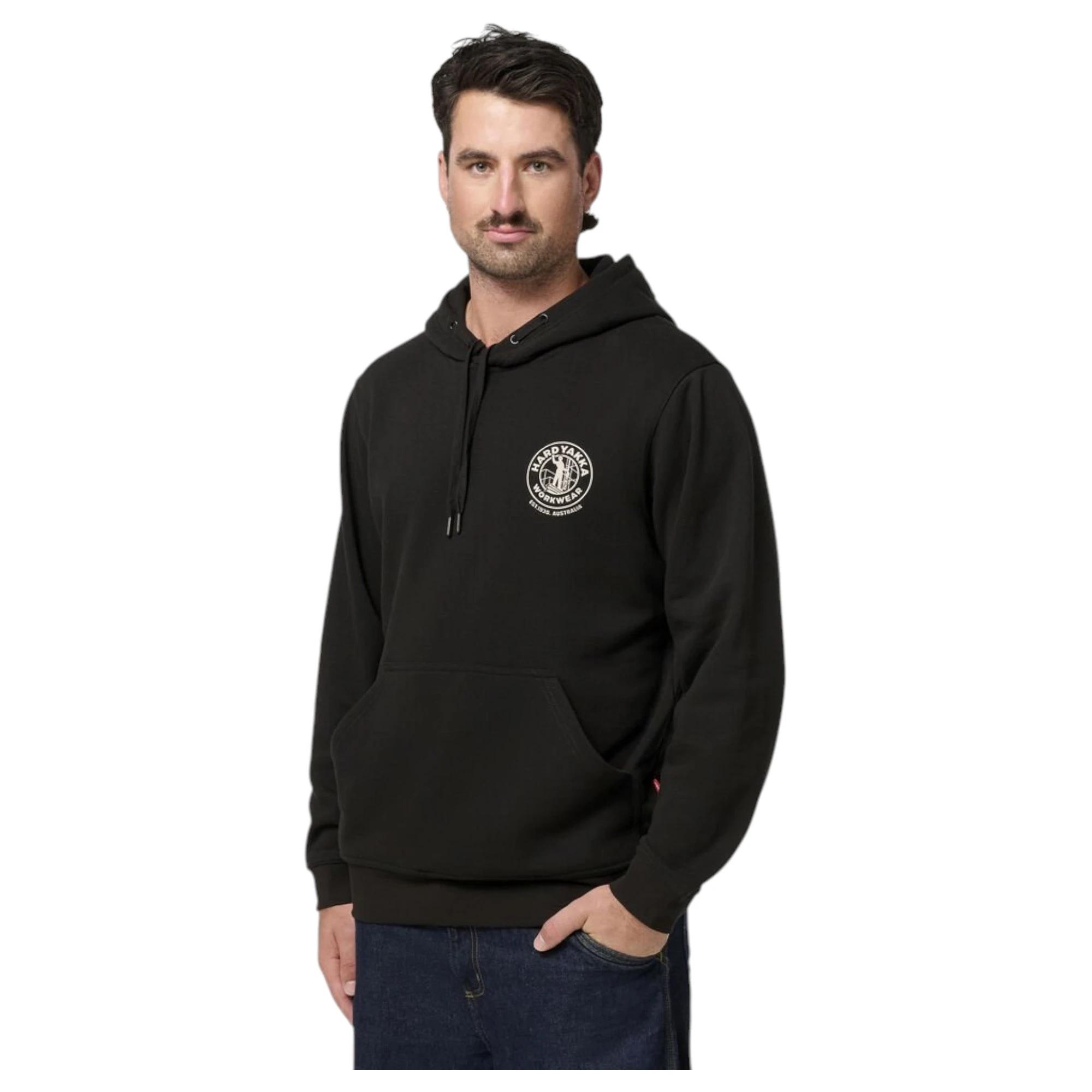 3 Hard Yakka Mens Heritage Hoodie BLACK, 3 of 7