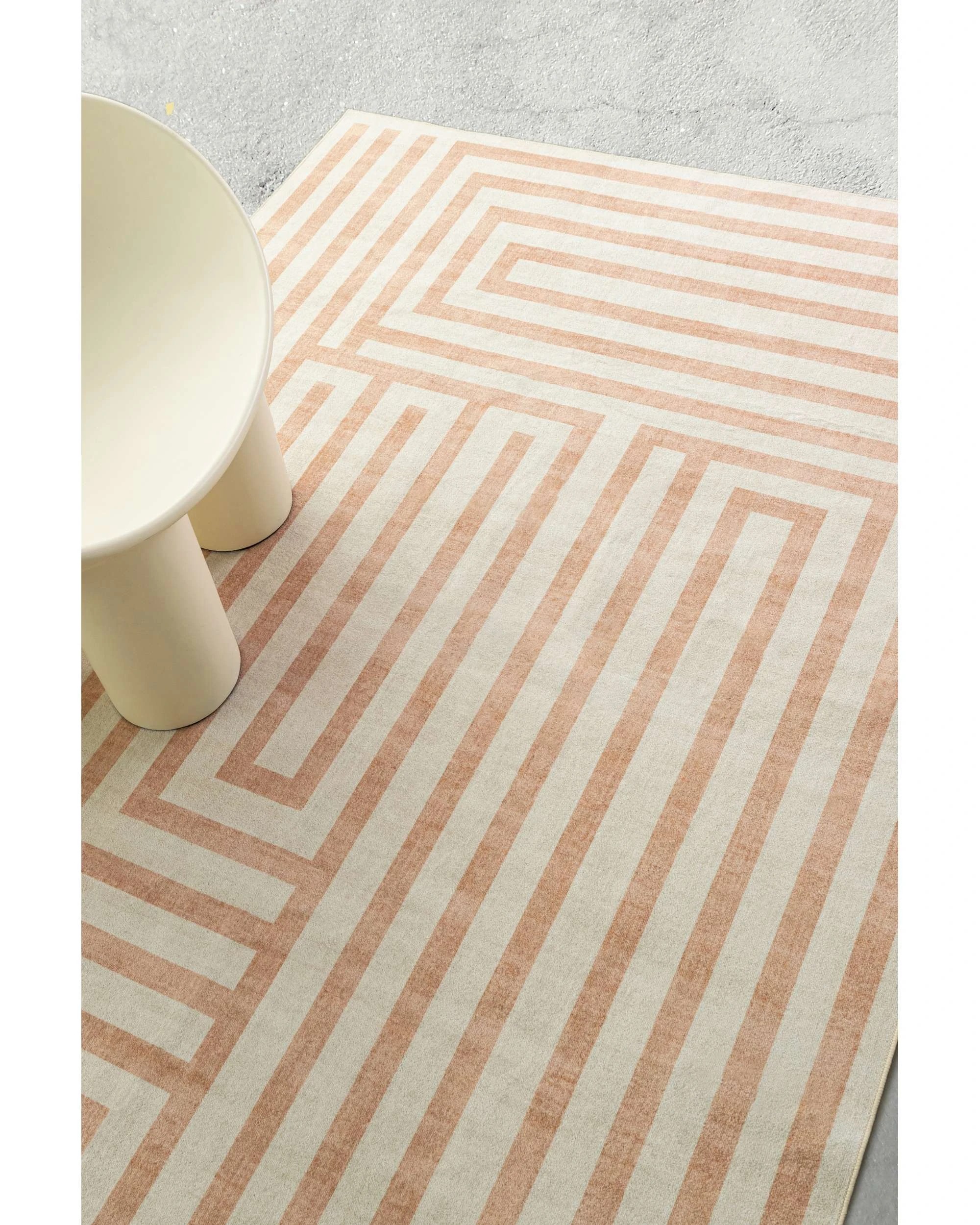 3 Loopsie Makini Geometric Washable Rug-290cm x 200cm - Beige, 3 of 8