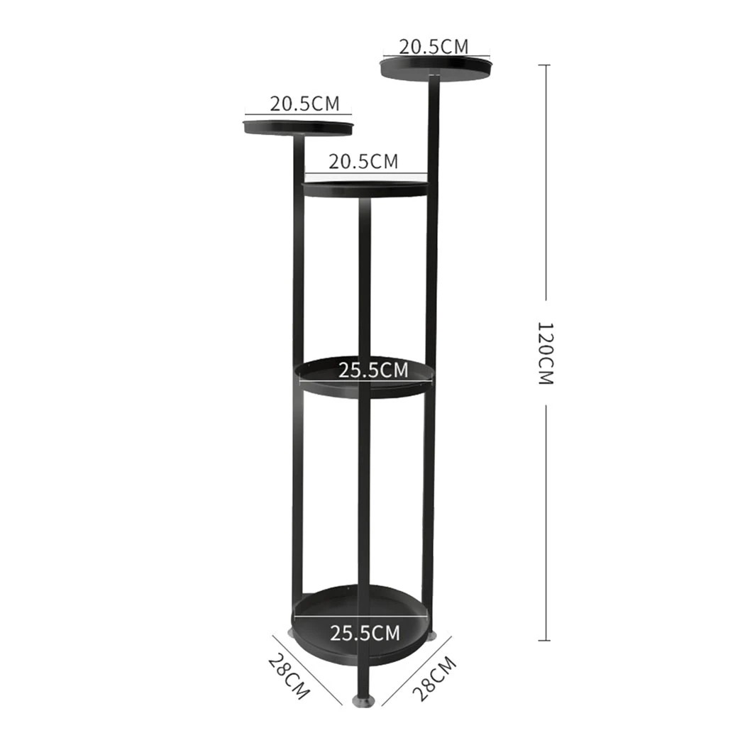3 Levede L Size Metal Plant Stand - Black, 3 of 7