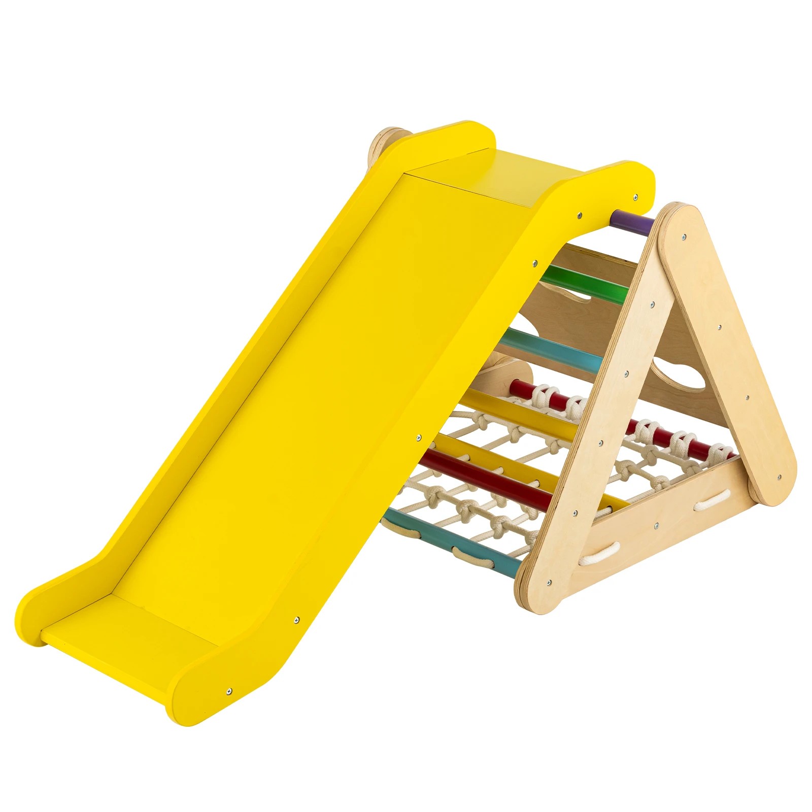 1 Costway 4in1 Climbing Frame Triangle Climber Slide Set - Multi, 1 of 3