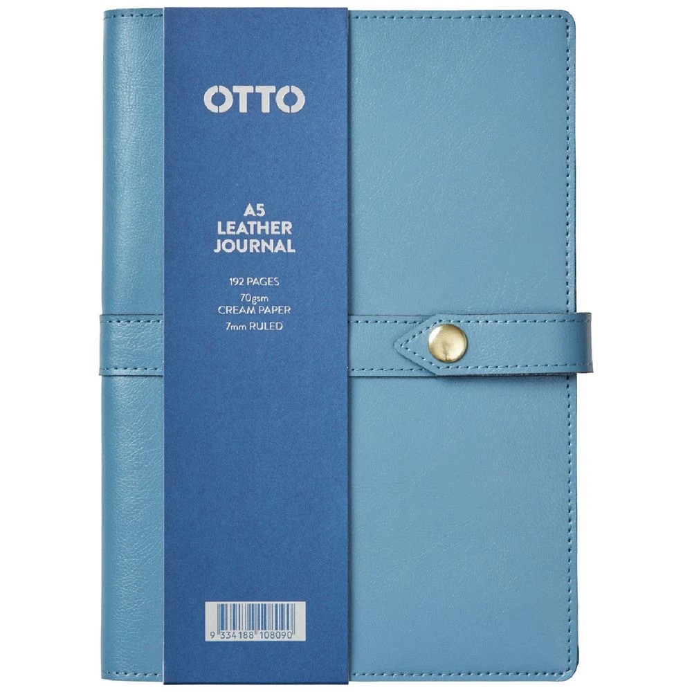 1 Otto A5 Leather-grain Journal 192 Page Petrol Blue, 1 of 4