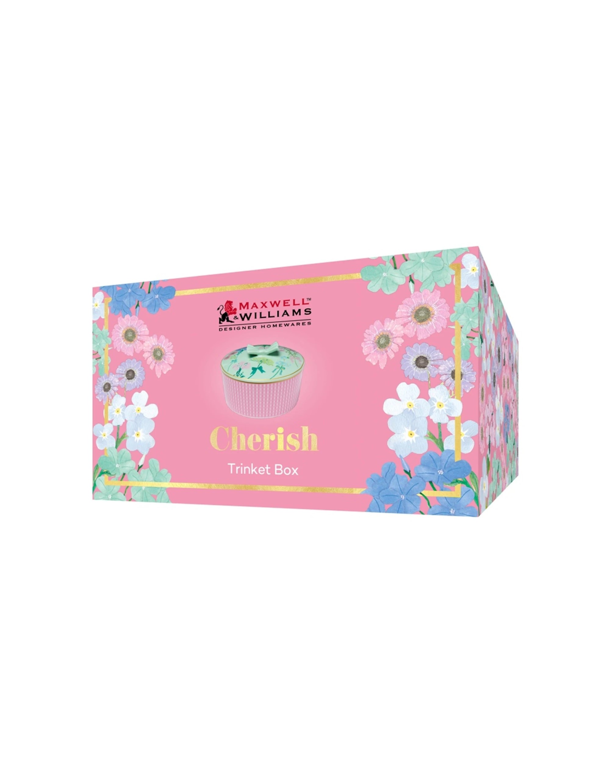 4 Maxwell & Williams Cherish Ceramic Floral Trinket Box Decorative Storage - Pink, 4 of 4
