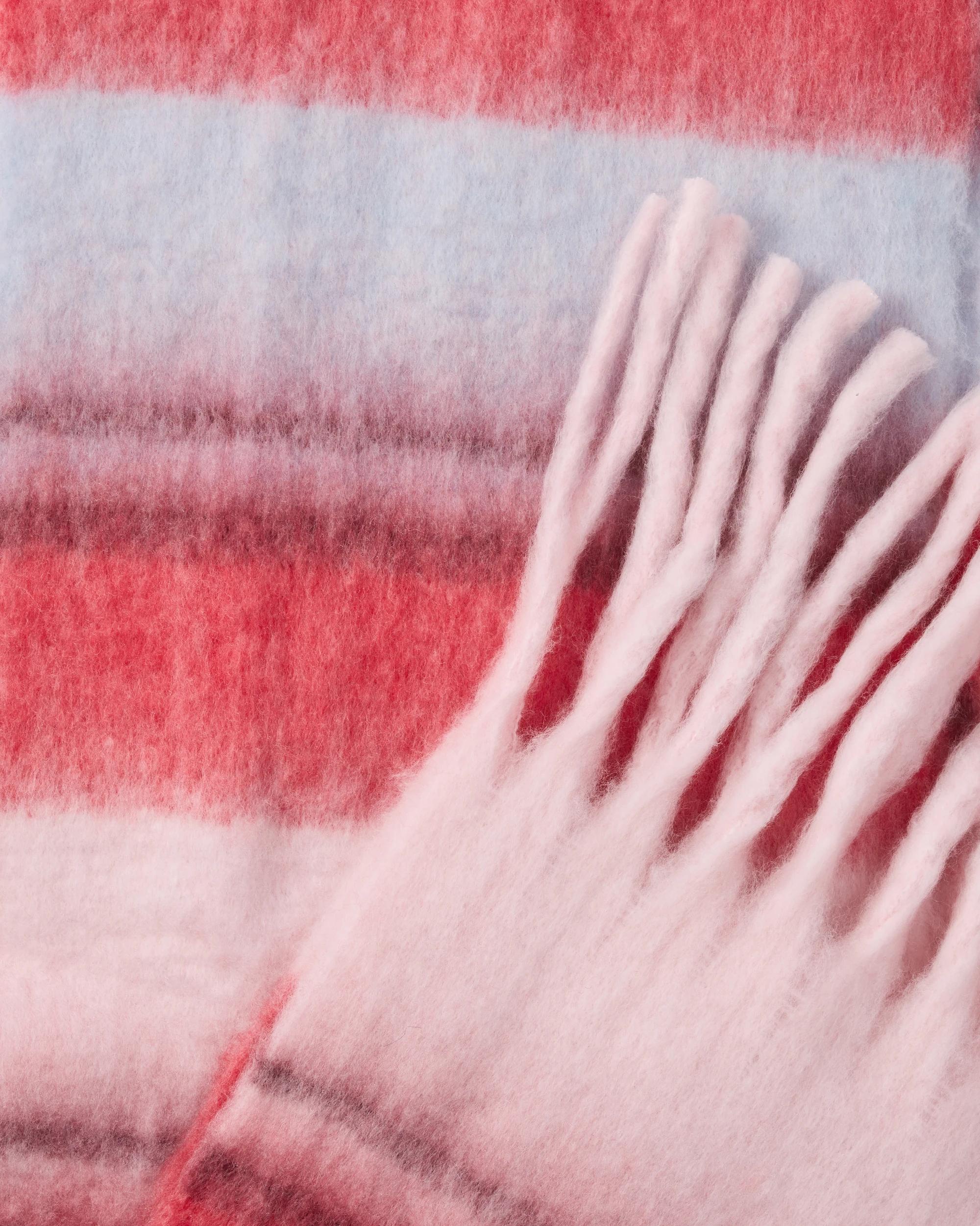 2 Printed Fluffy Scarf Red Strp, 2 of 3