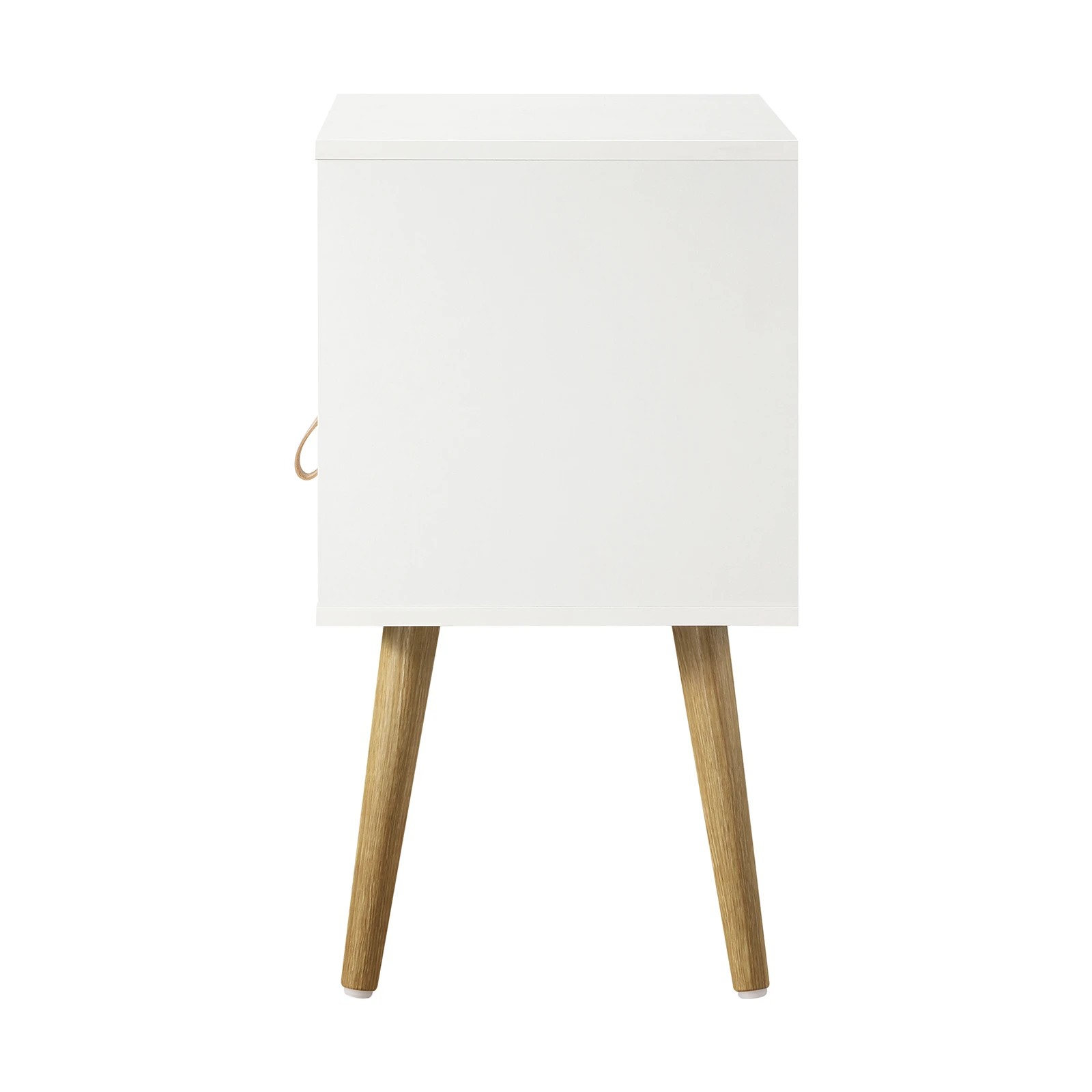 9 Oikiture Bedside Tables Side Table Drawer Cabinet Leather Handle
 - White, 9 of 10