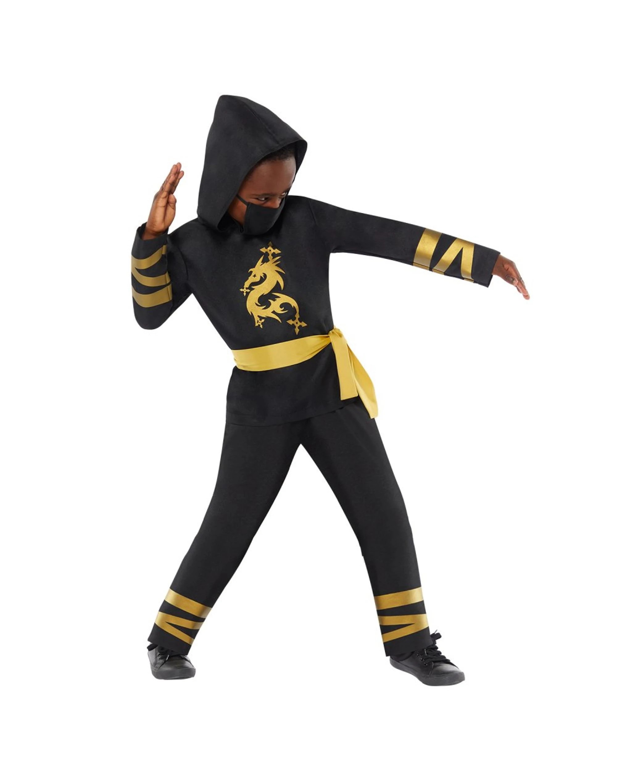 1 Gold Ninja Childs Costume Size 4-6 Years, 1 of 4