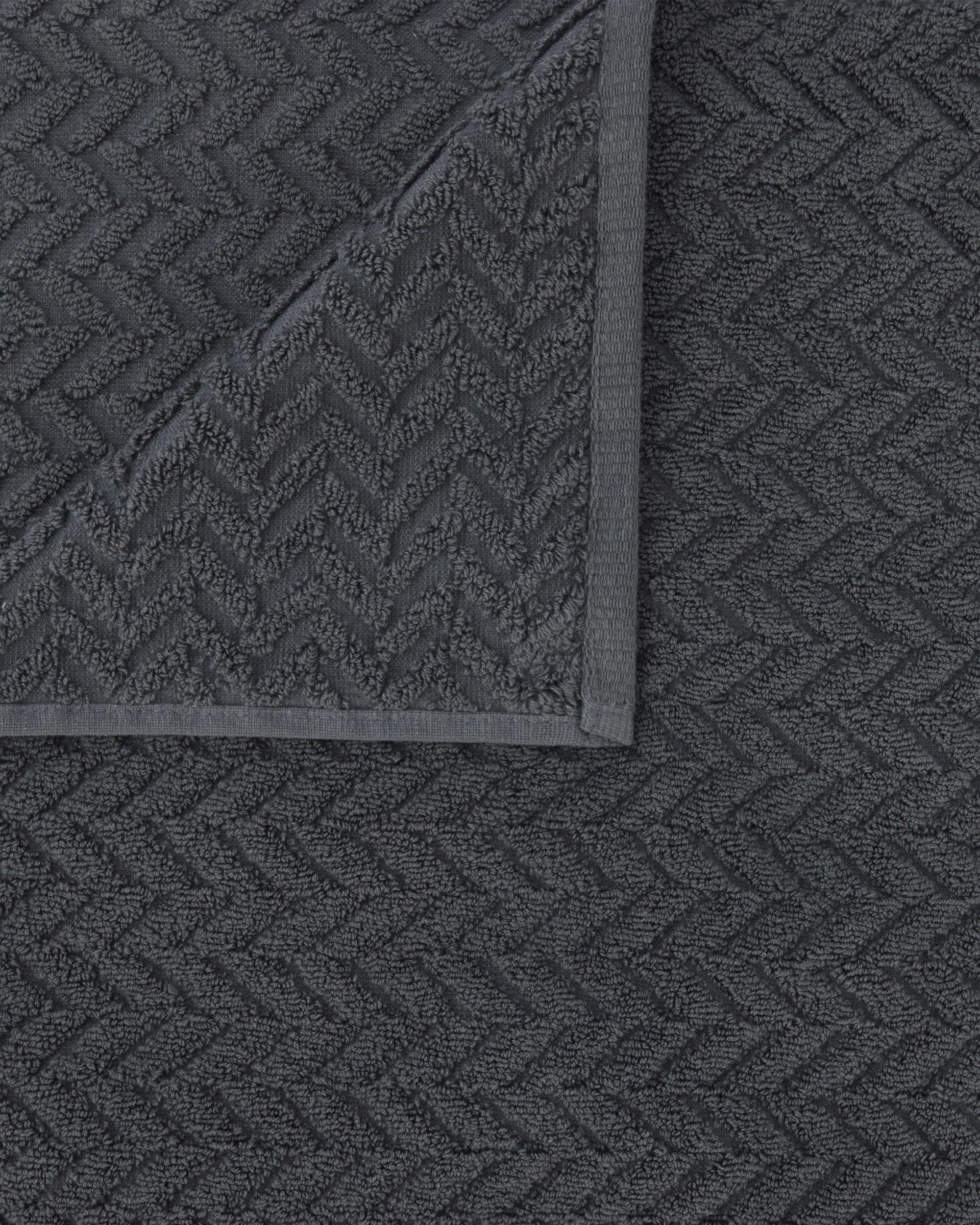 2 Chevron Cotton Bath Sheet - Grey, 2 of 6