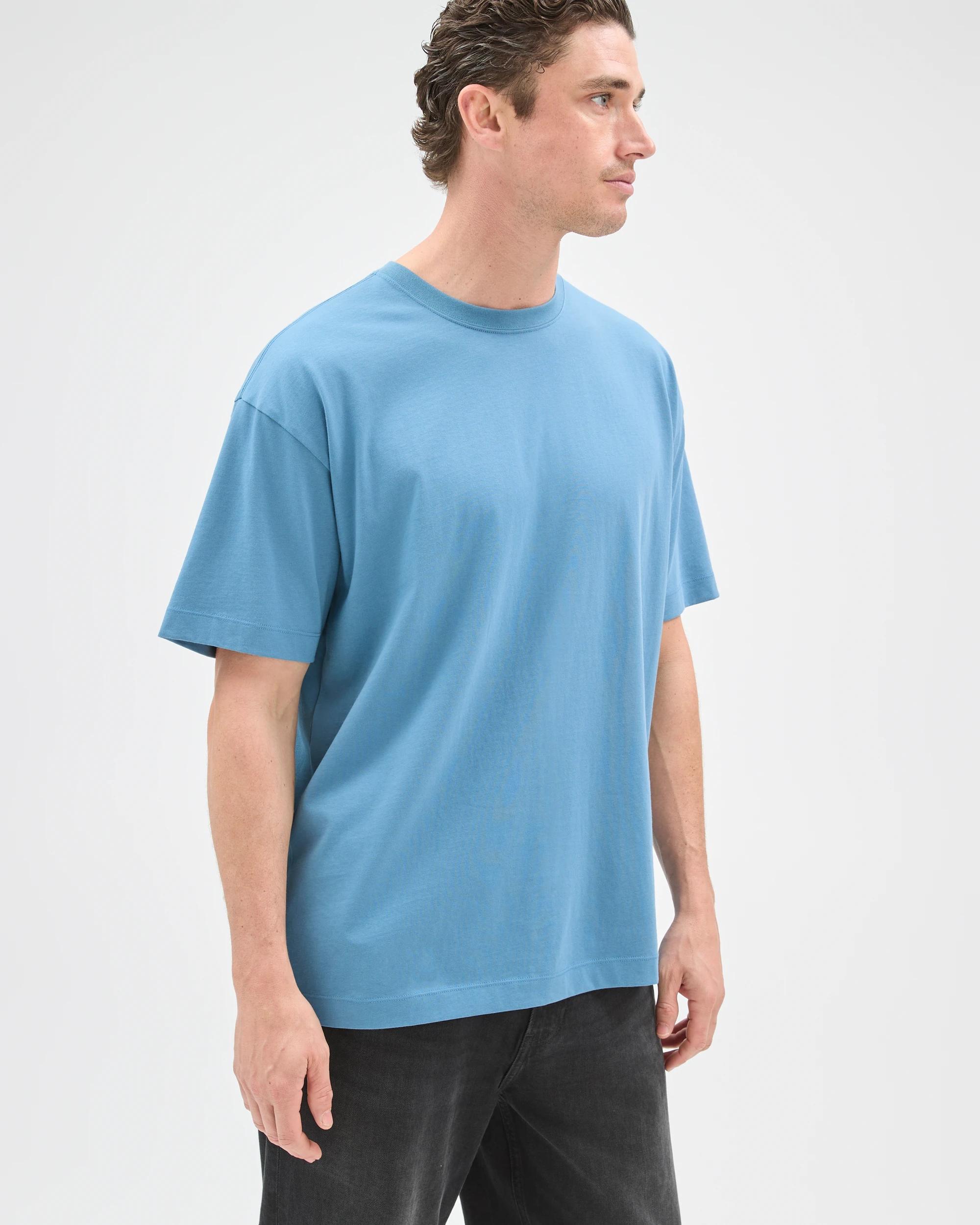 4 Target Man Australian Cotton Relaxed T-Shirt AGEAN BLUE, 4 of 6