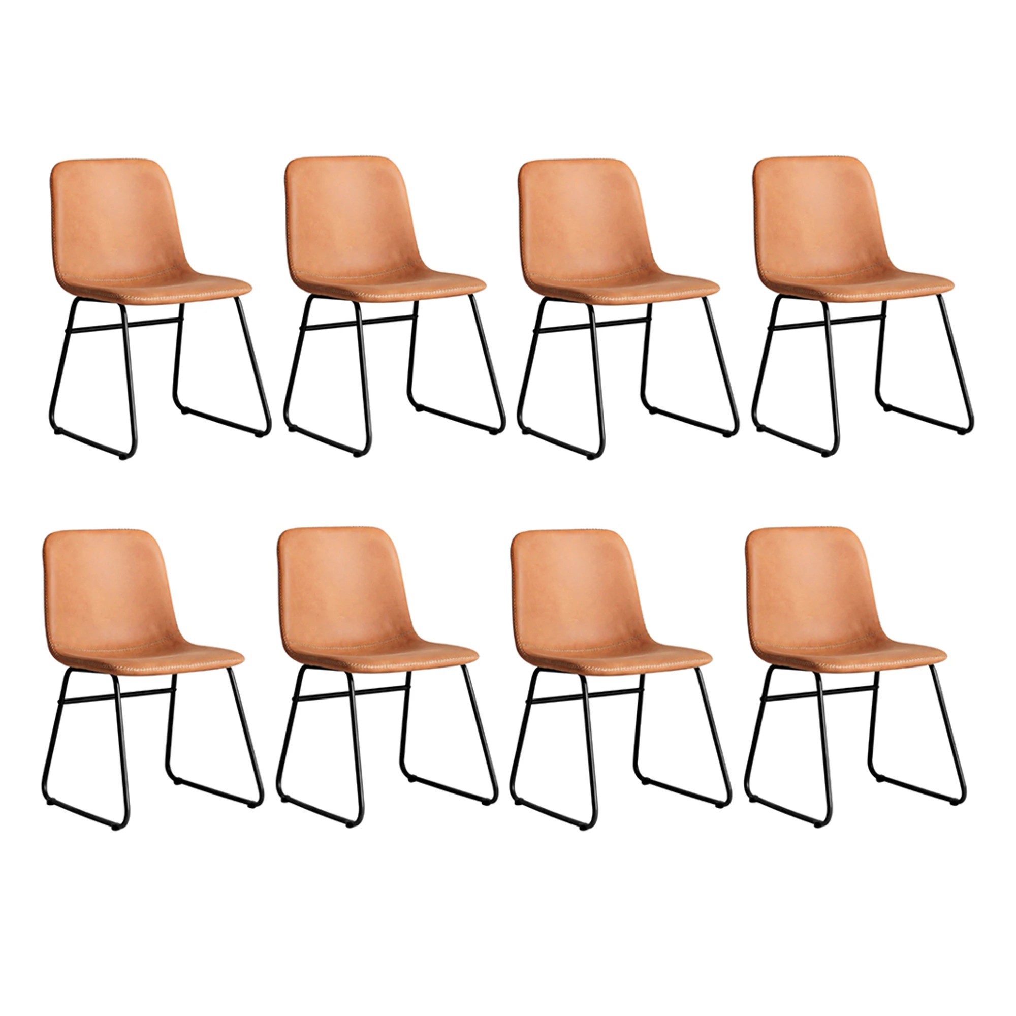 1 Levede Set Of 8 Dining Chairs Brown, 1 of 7