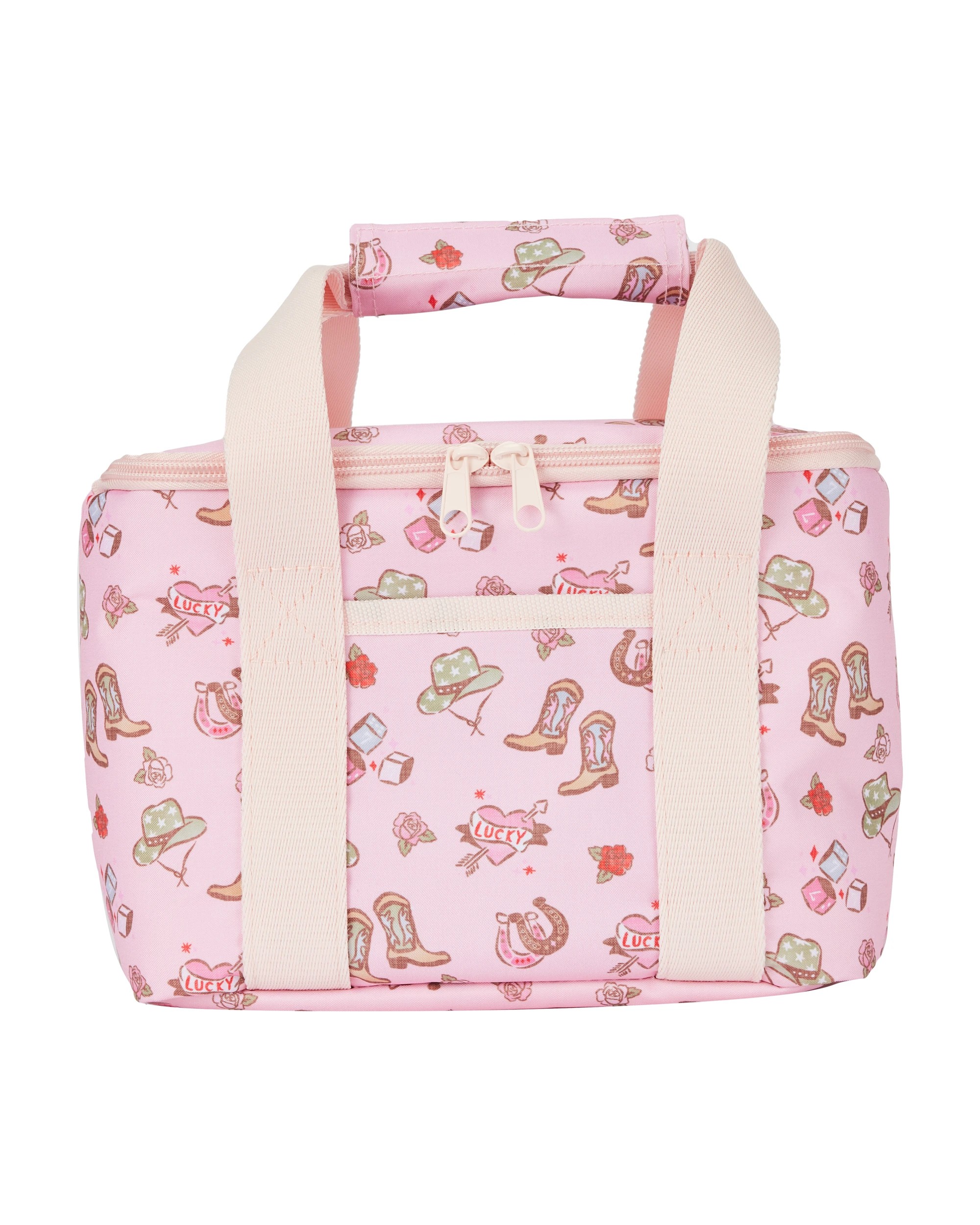 1 Twin Handle Cowgirl Lunch Bag - Pink, 1 of 3