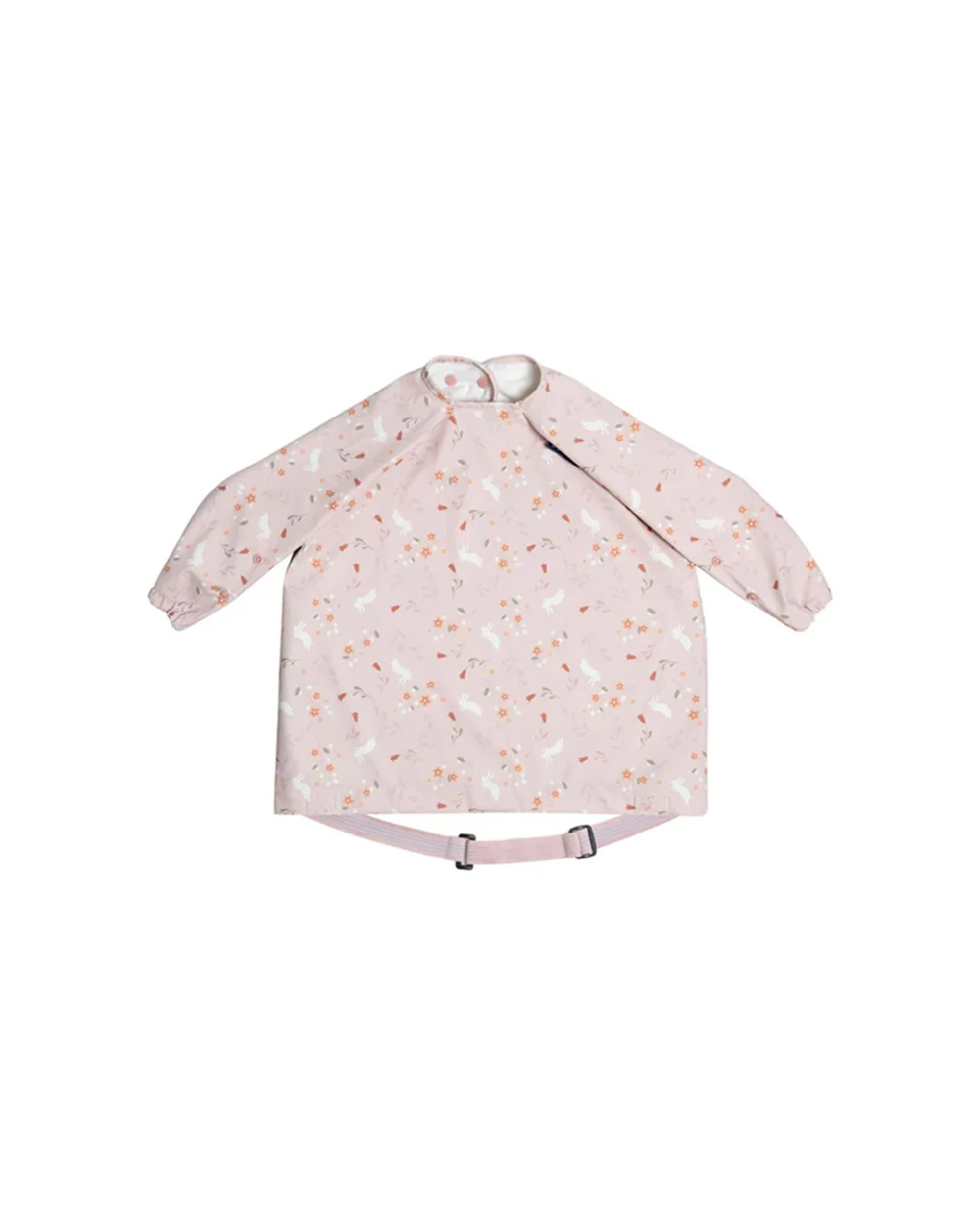 1 Bibado Long Sleeve Waterproof Baby Toddler Weaning Coverall Bib Botanical Bunnies - Pink, 1 of 3