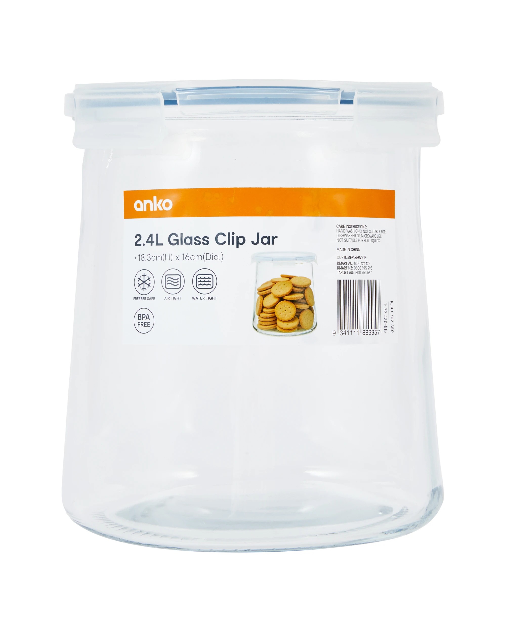 3 2.4L Glass Clip Jar, 3 of 3