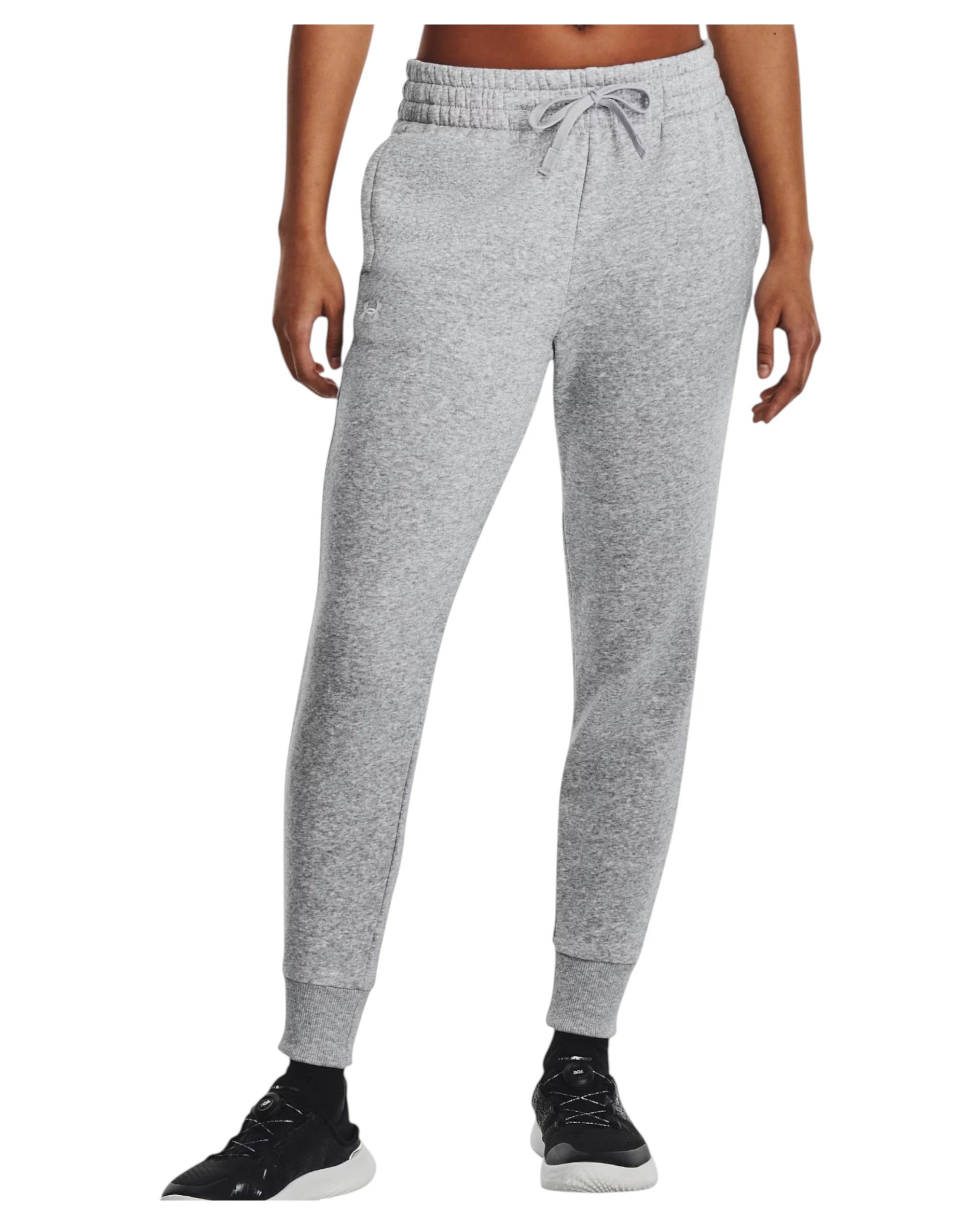 6 Under Armour Womens Rival Fleece Jogger Pants Grey Trackies Grey, 6 of 6