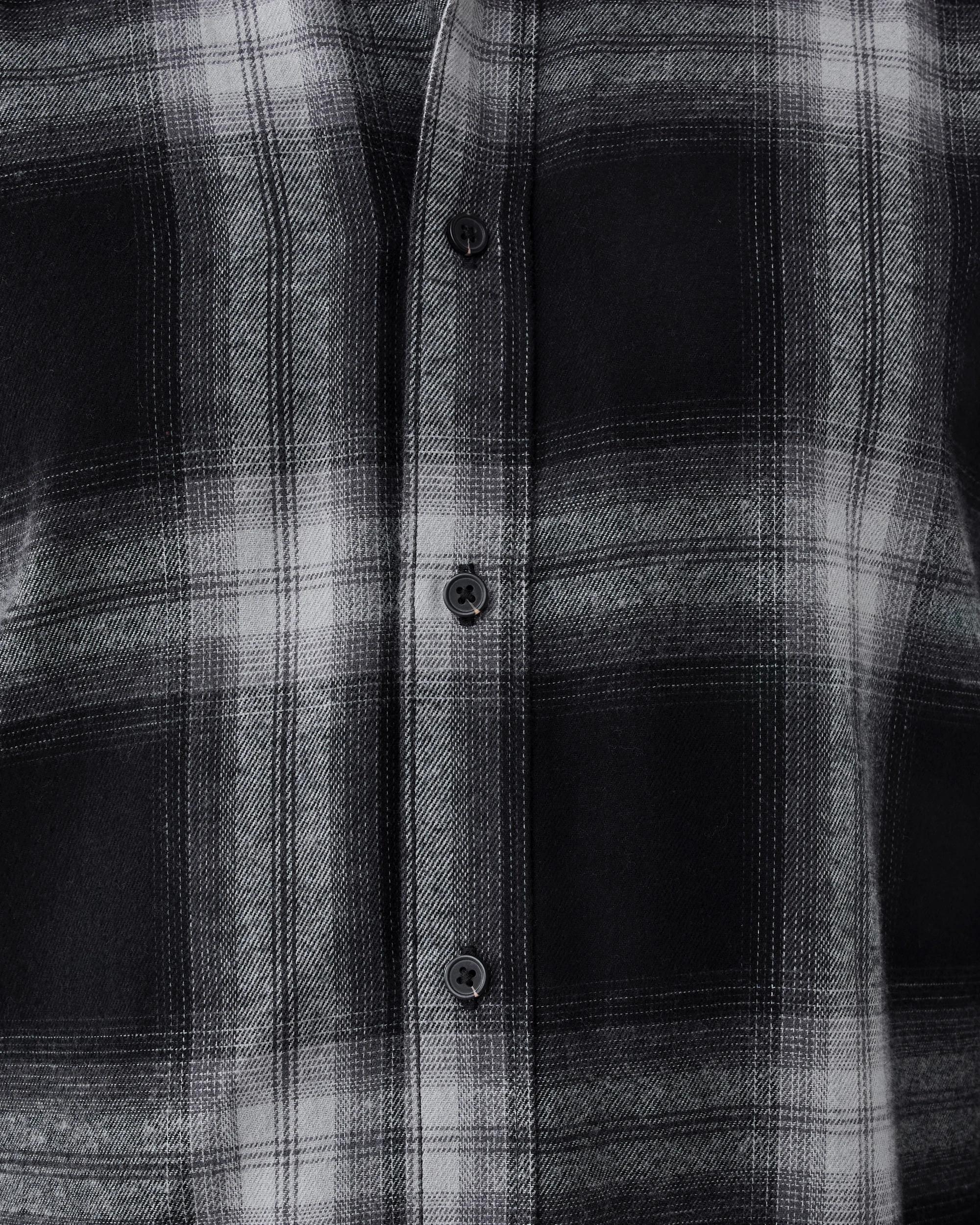 6 Long Sleeve Brushed Shirt Blk Check, 6 of 7