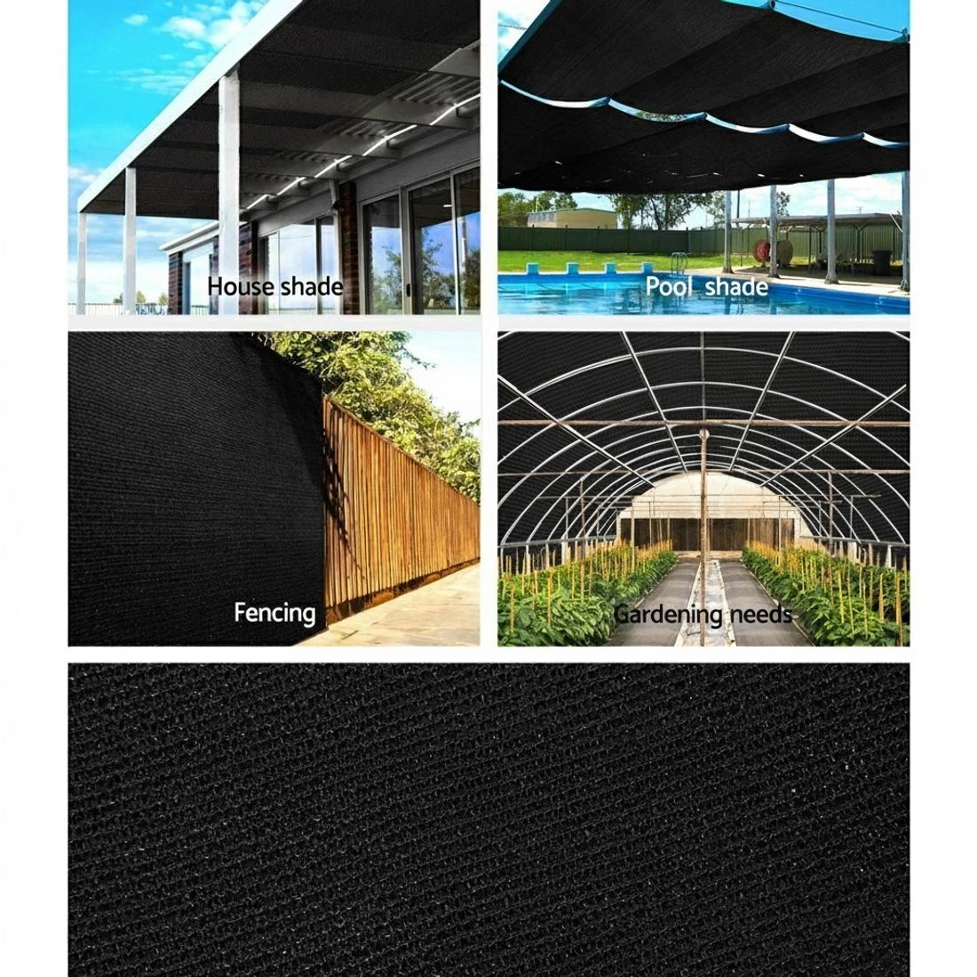 4 Instahut 70% Shade Cloth 1.83x50m Shadecloth Sail Heavy Duty - Black, 4 of 7