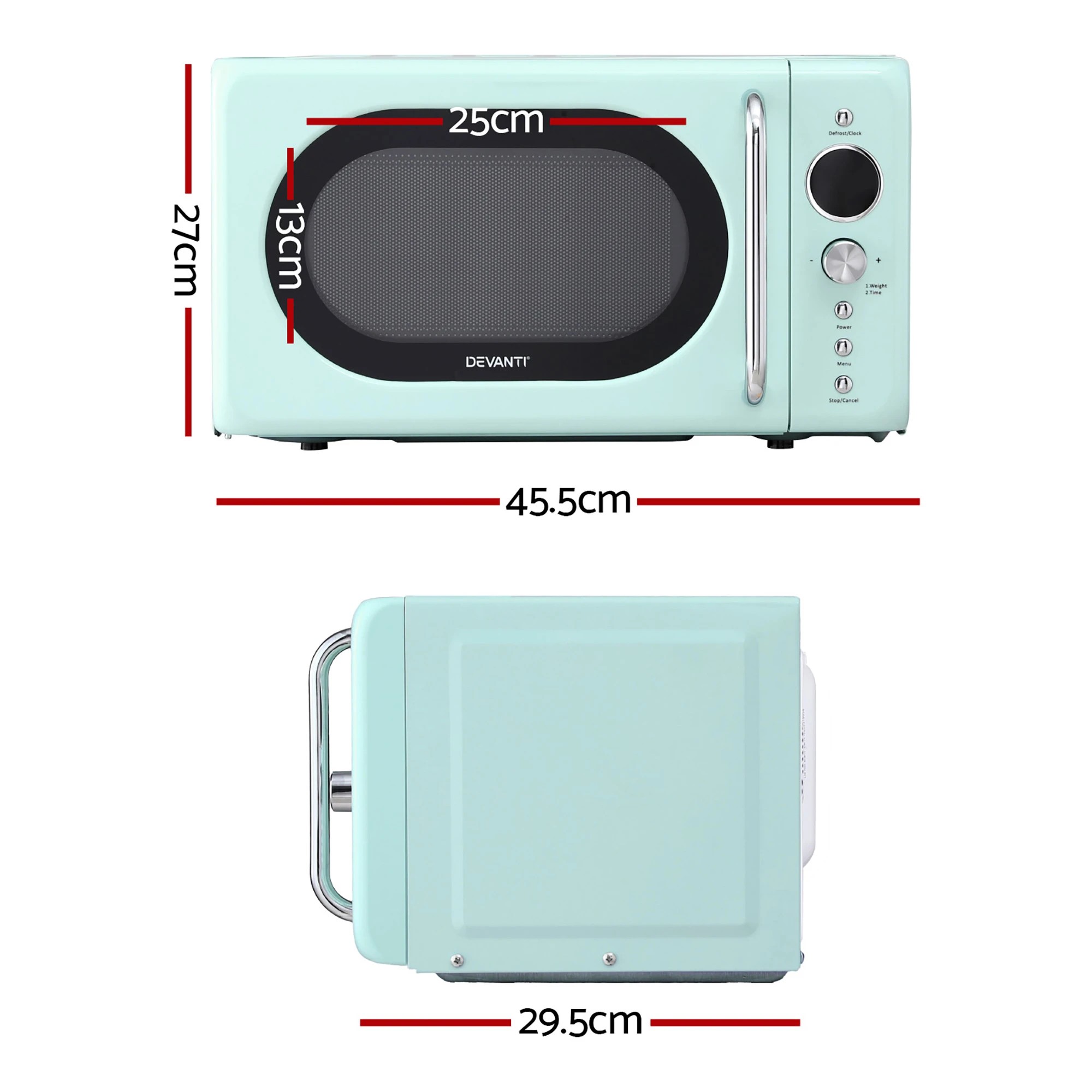 2 Devanti 20L Microwave Oven 700W - Green, 2 of 6