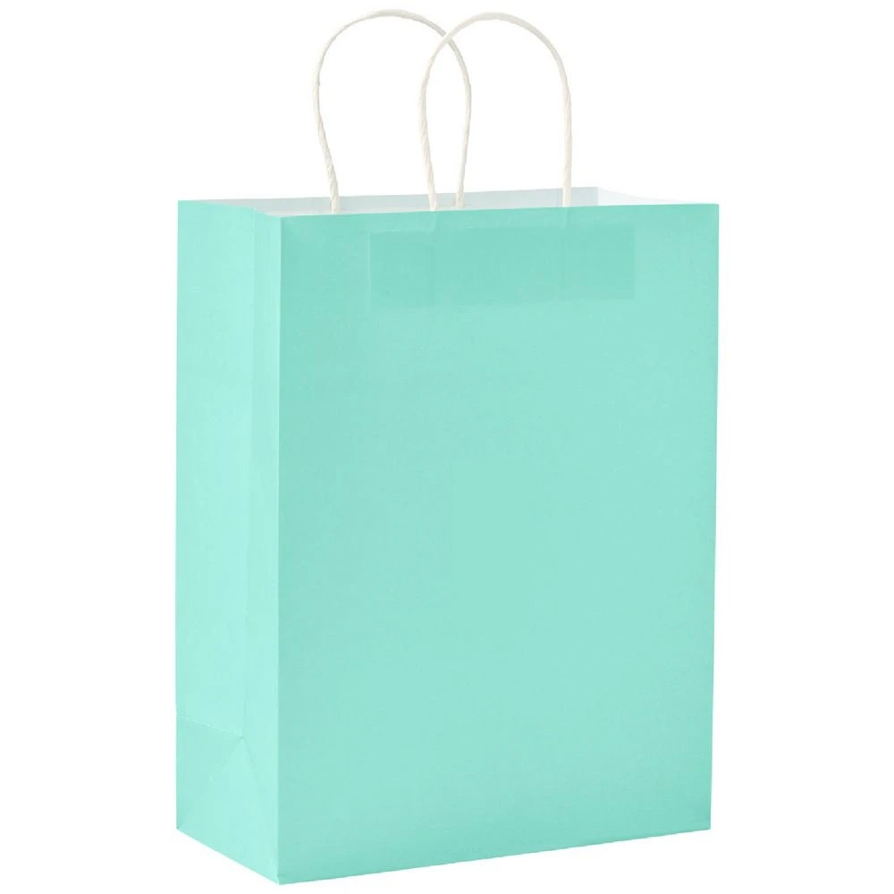 1 J. Burrows Kraft Bags Medium Mint Green 25 Pack, 1 of 2