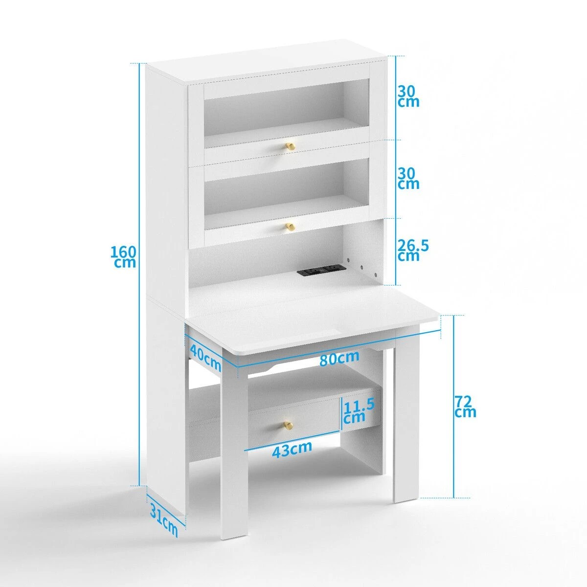 4 LUXSUITE Computer Desk Bookshelf Office Study Work Folding, 4 of 7