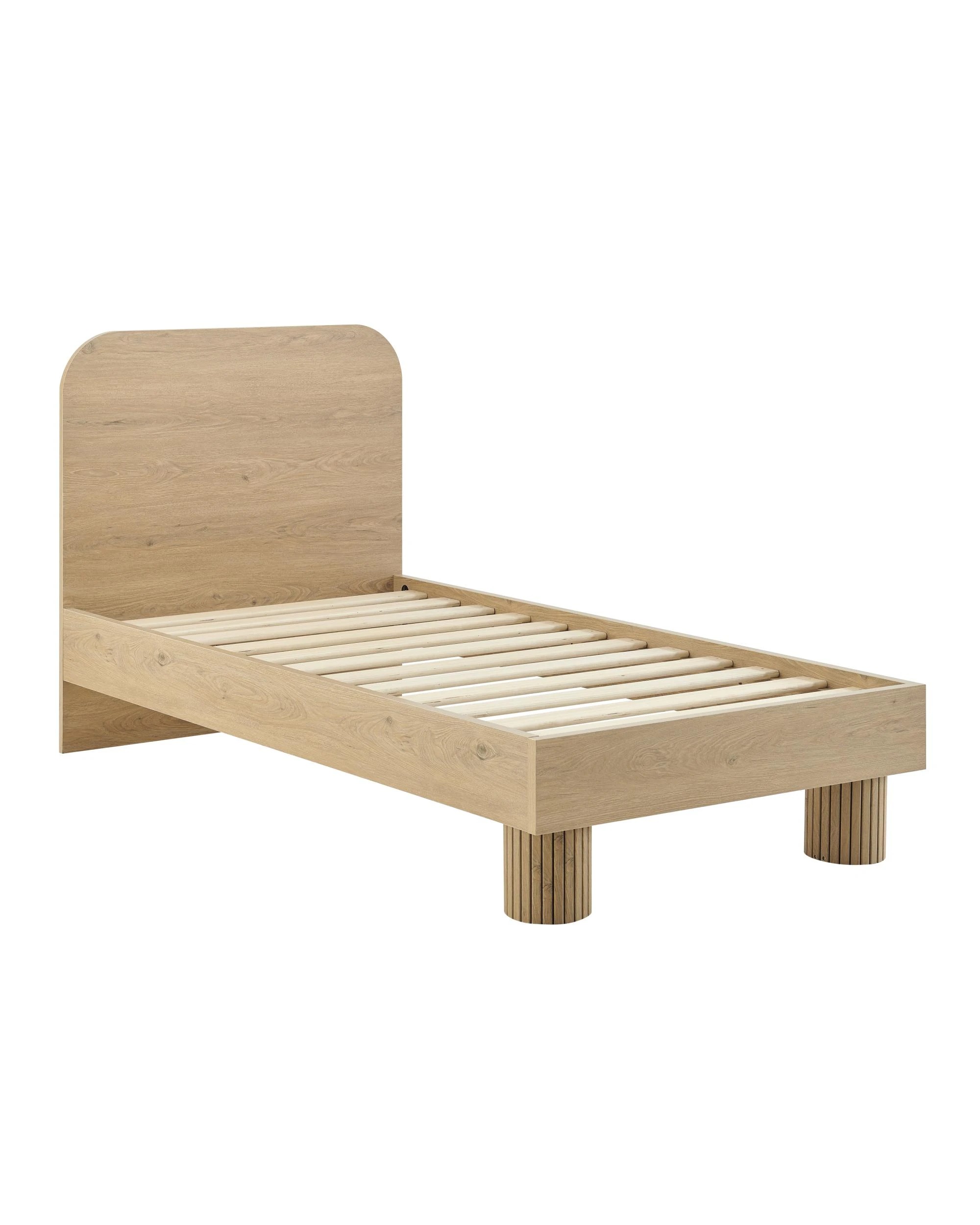 1 Kodu Bed Frame Single Rounded - Natural, 1 of 9
